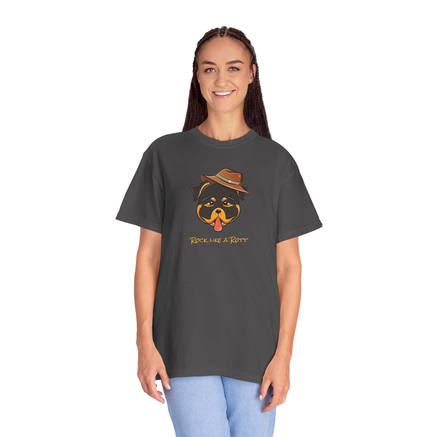 “Rock like a Rott” Rottweiler - Unisex Garment-Dyed T-shirt