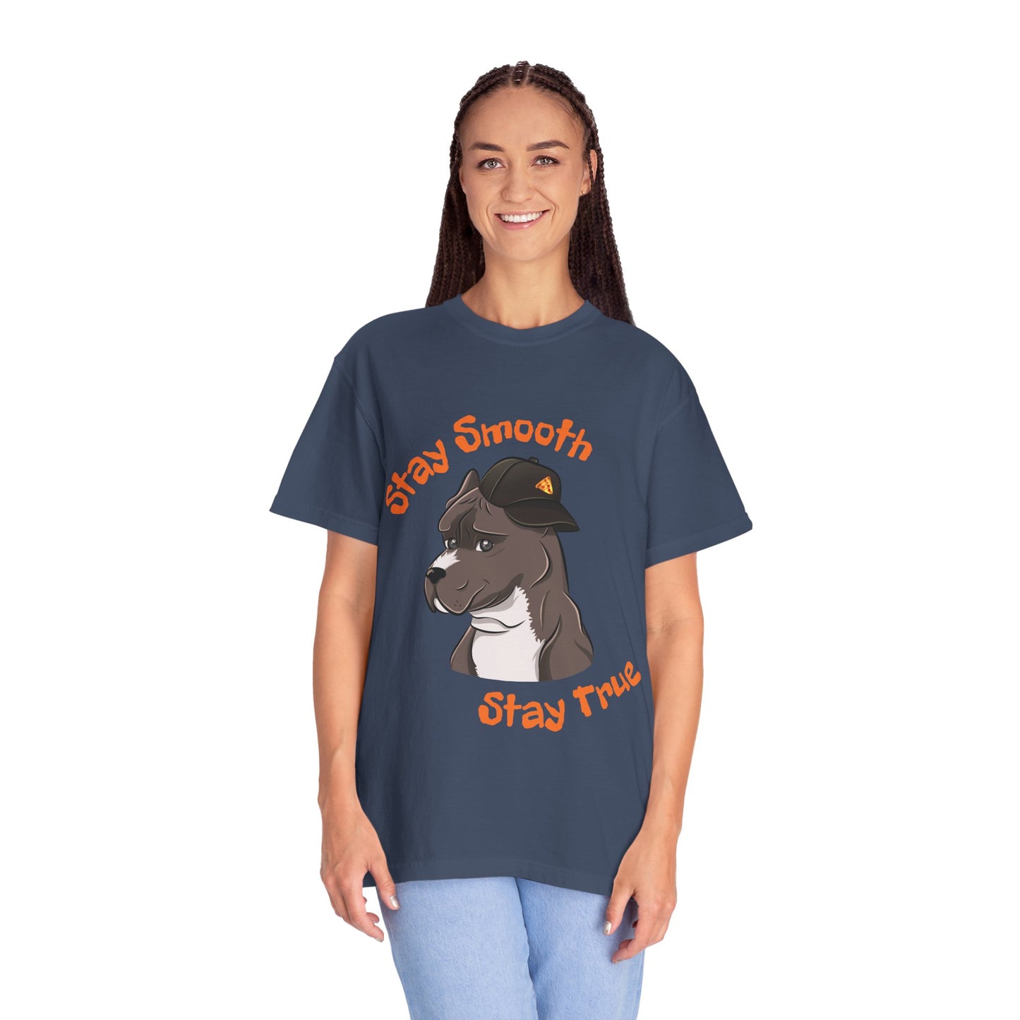 “Stay Smooth, Stay True” Pitbull - Unisex Garment-Dyed T-shirt