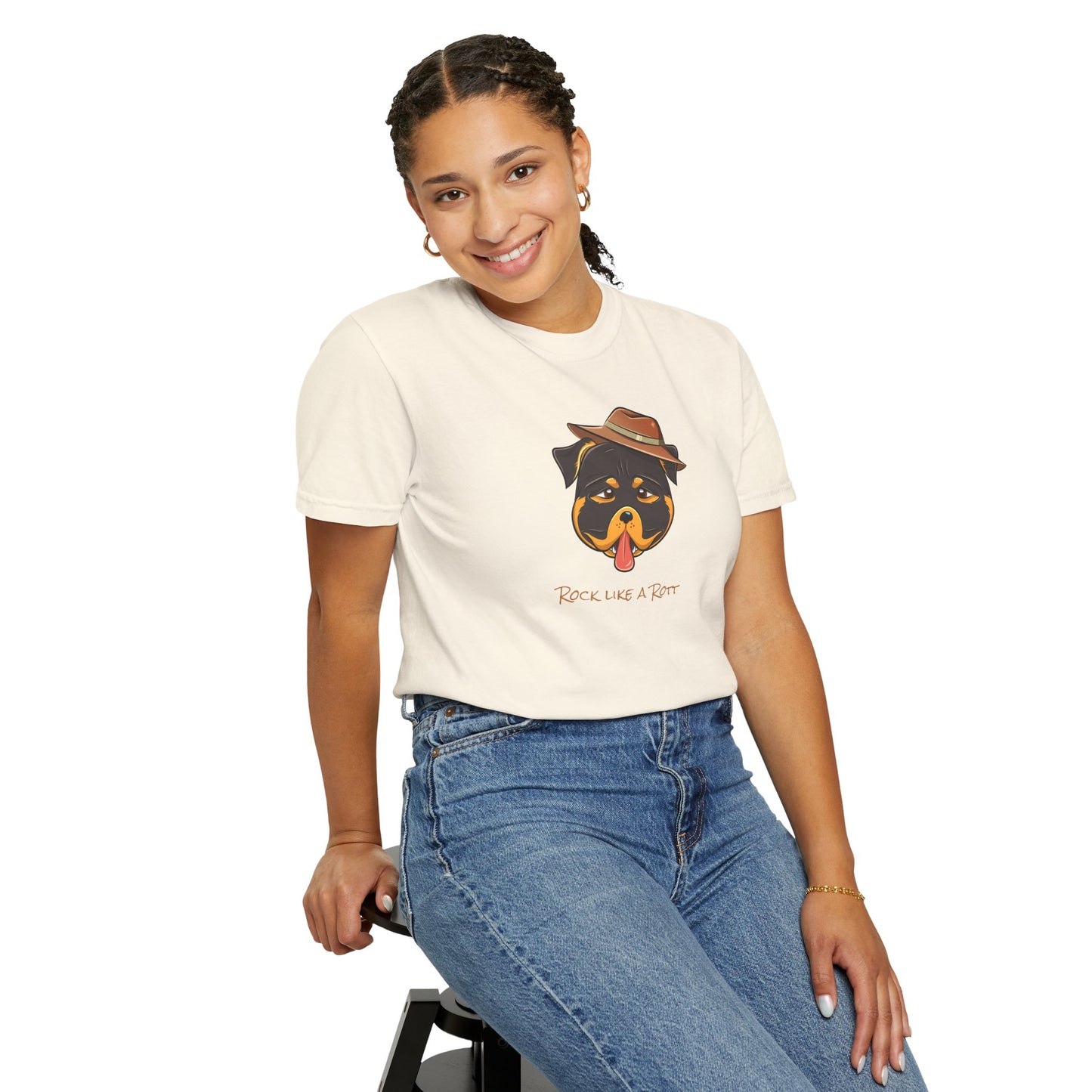 “Rock like a Rott” Rottweiler - Unisex Garment-Dyed T-shirt