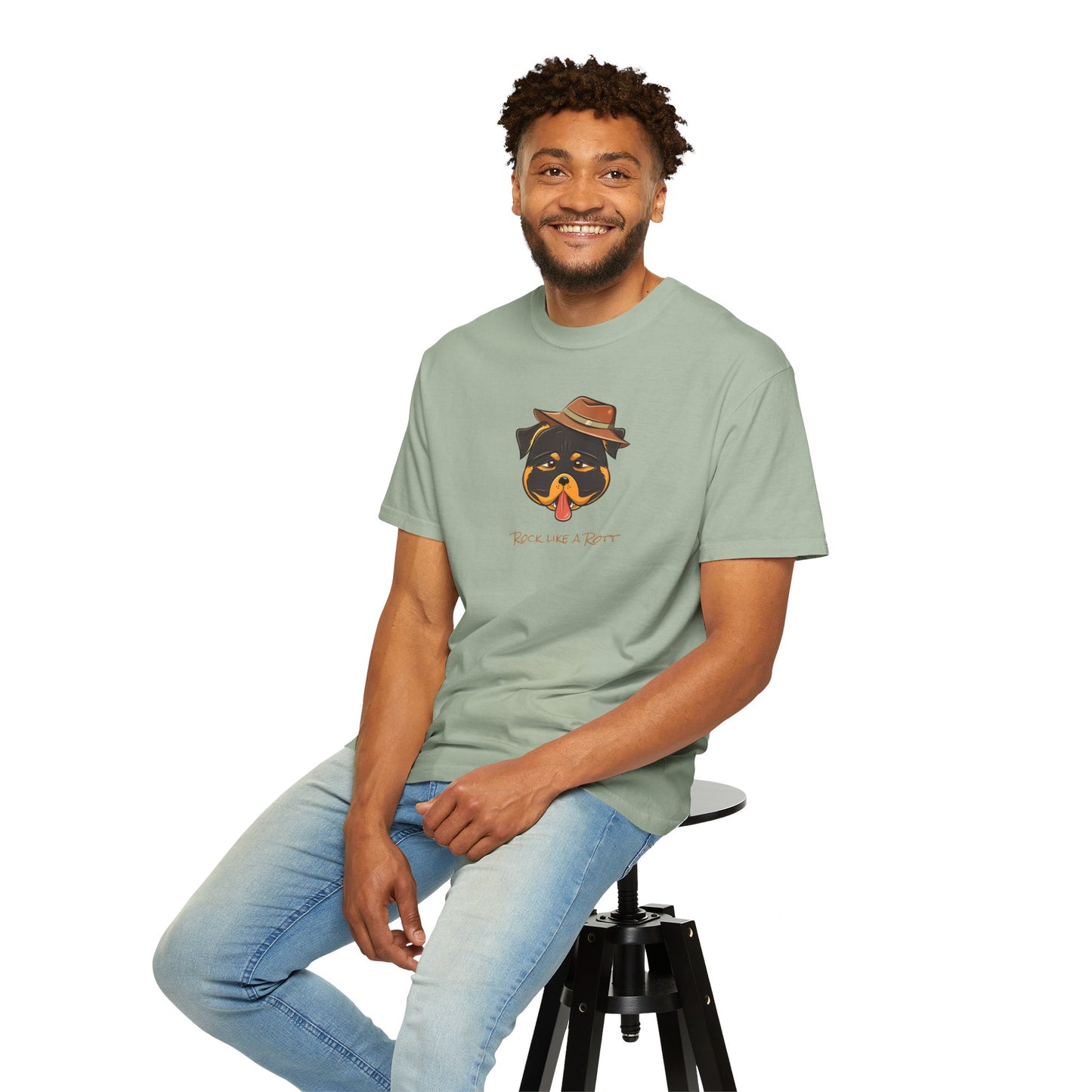 “Rock like a Rott” Rottweiler - Unisex Garment-Dyed T-shirt