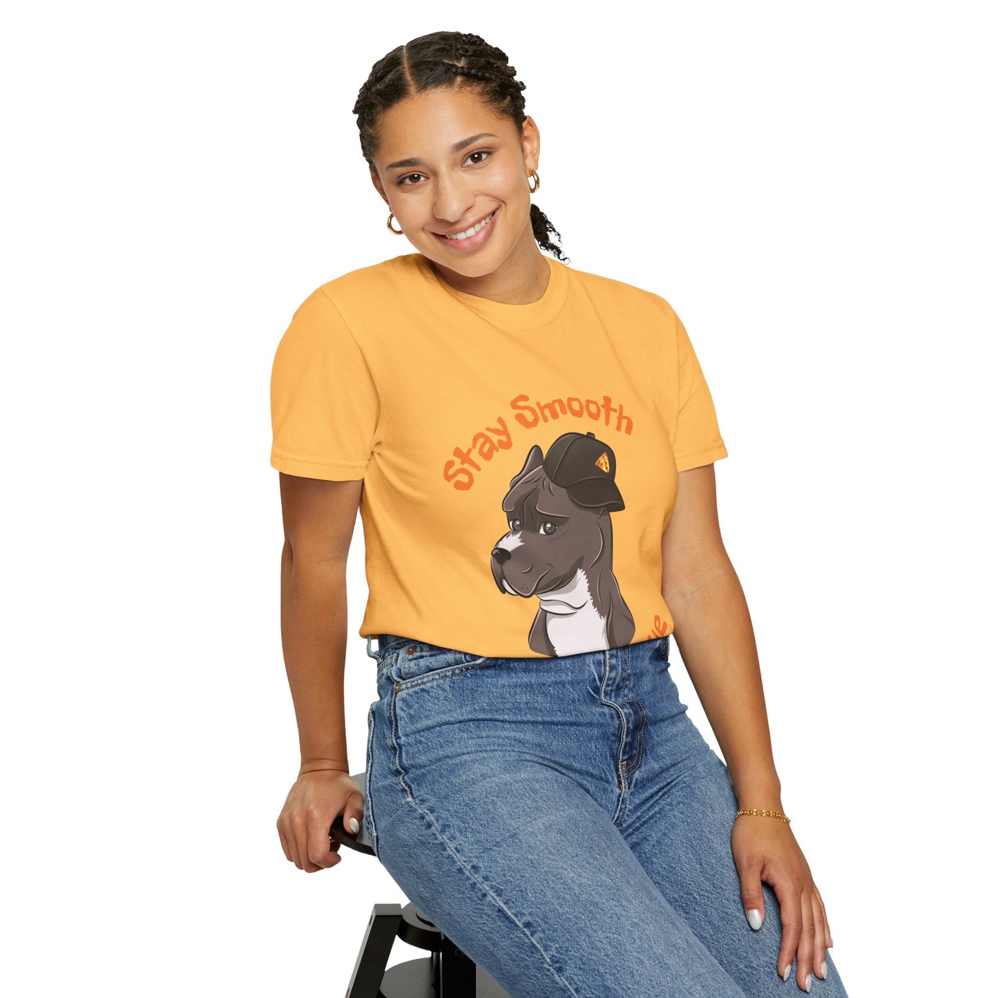 “Stay Smooth, Stay True” Pitbull - Unisex Garment-Dyed T-shirt