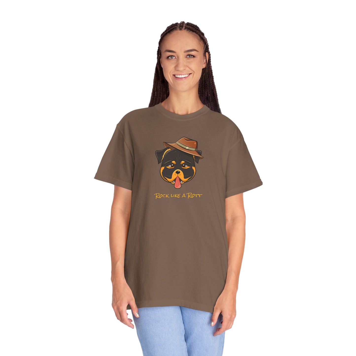 “Rock like a Rott” Rottweiler - Unisex Garment-Dyed T-shirt