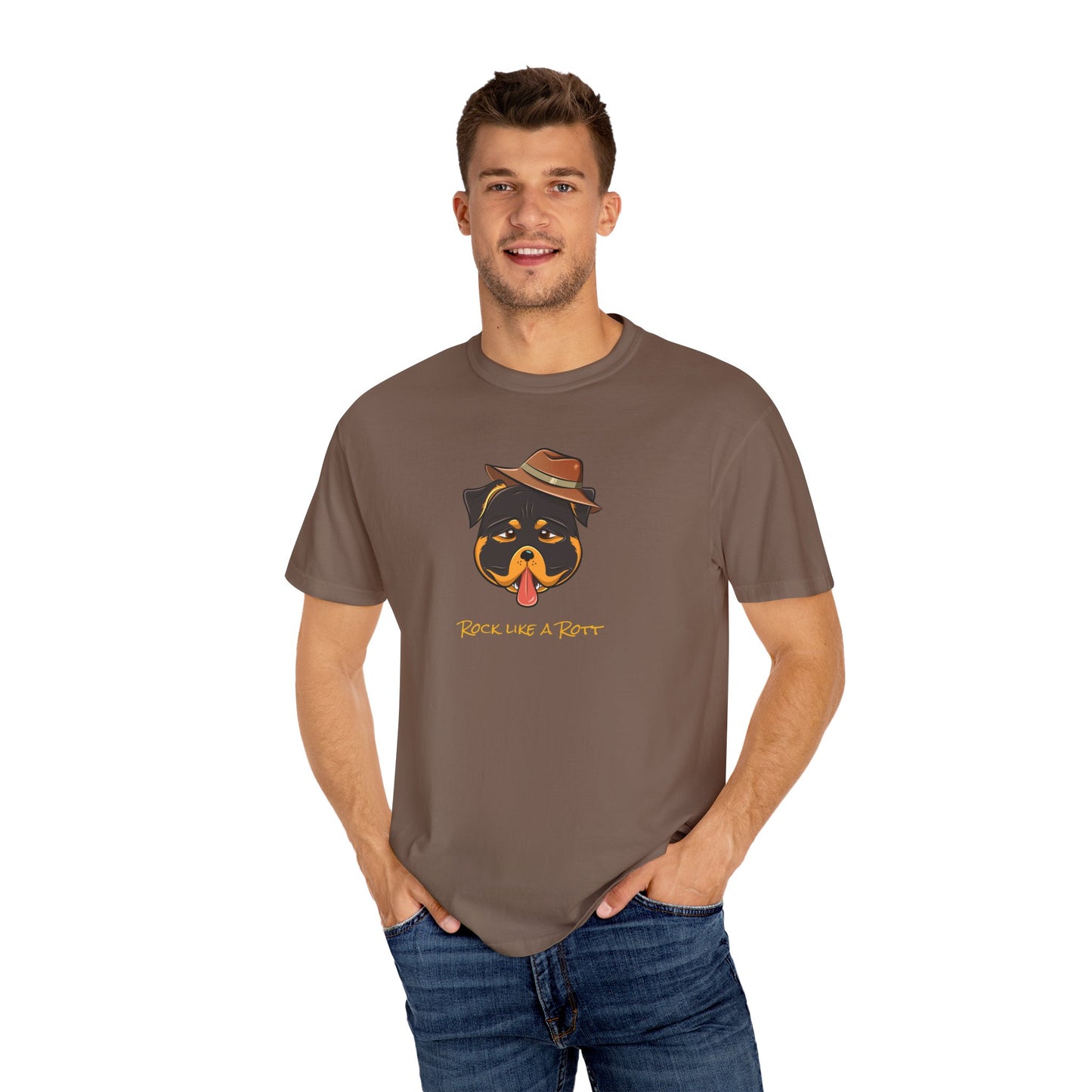 “Rock like a Rott” Rottweiler - Unisex Garment-Dyed T-shirt