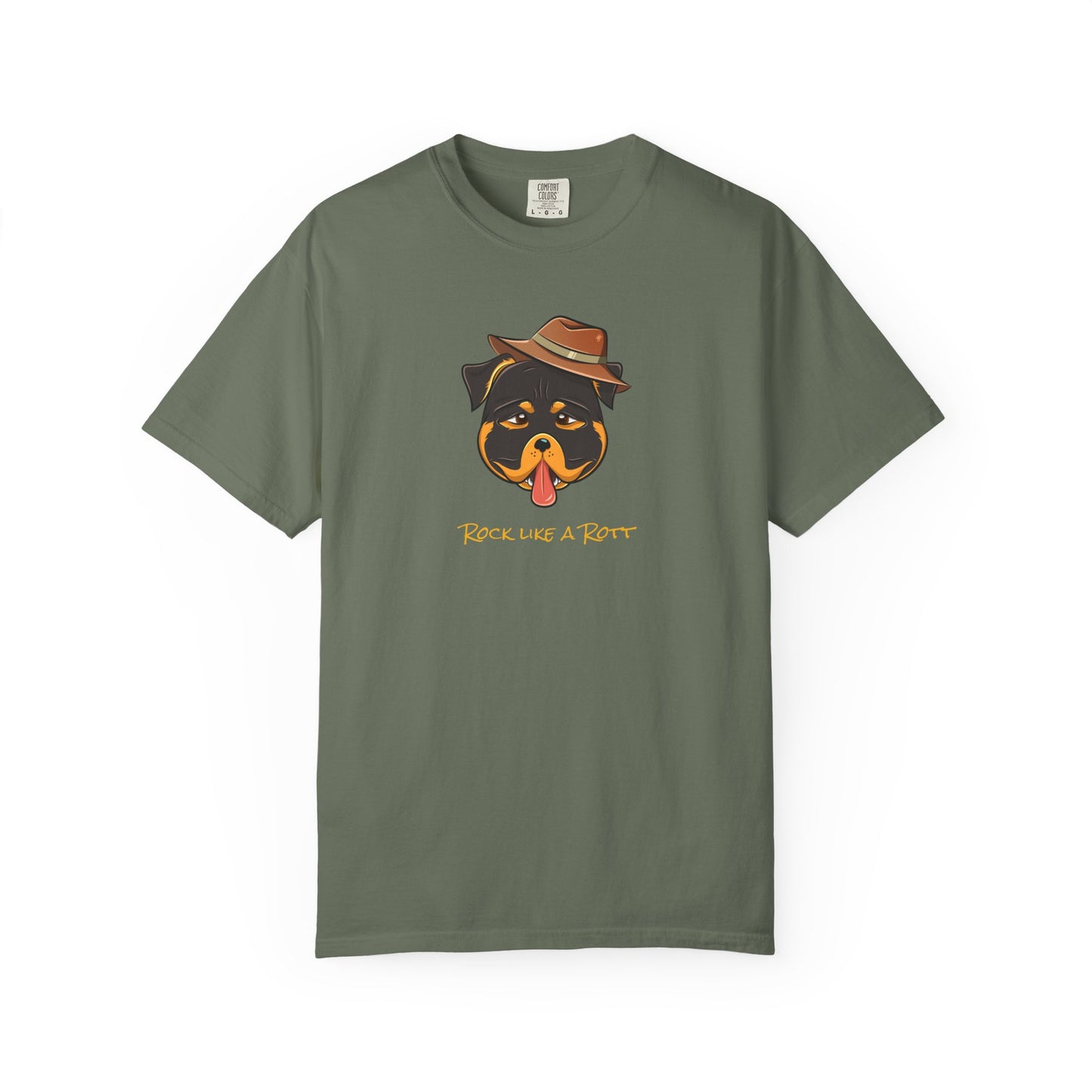 “Rock like a Rott” Rottweiler - Unisex Garment-Dyed T-shirt