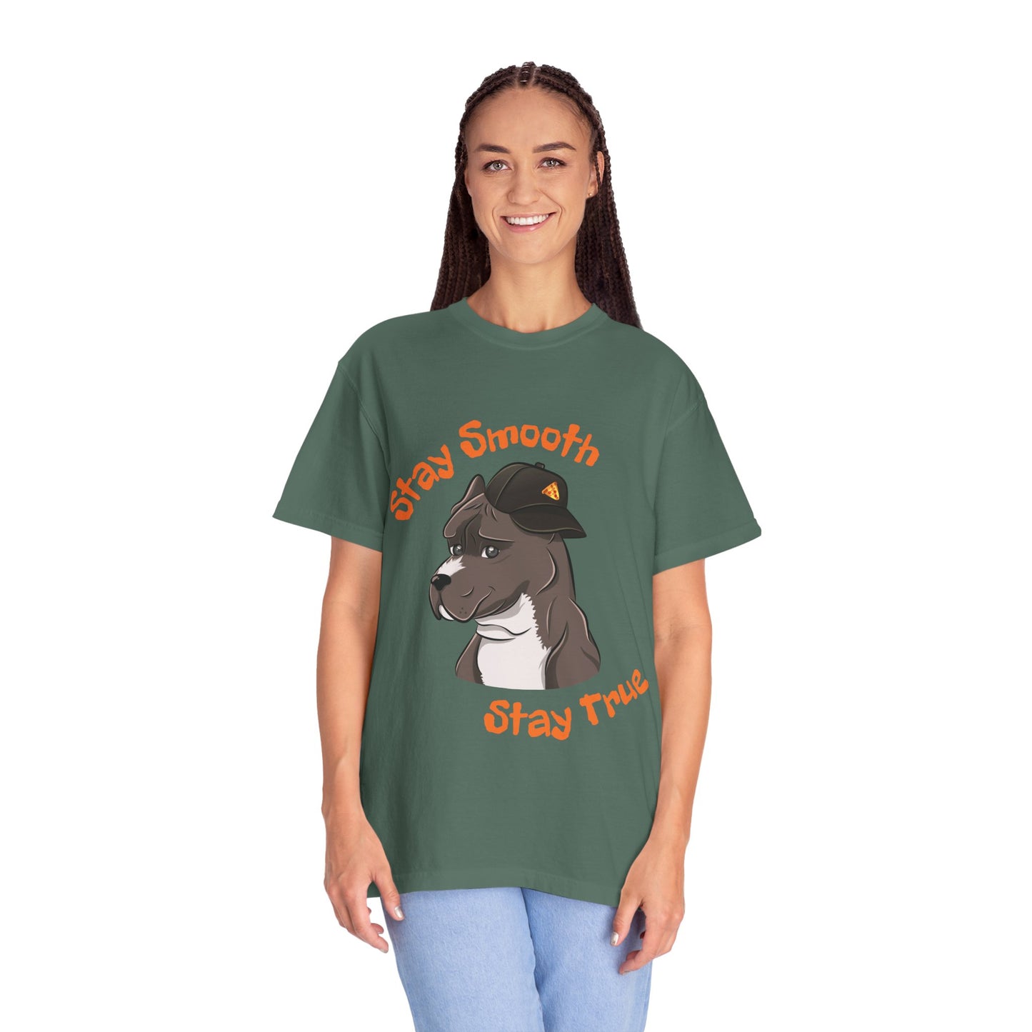 “Stay Smooth, Stay True” Pitbull - Unisex Garment-Dyed T-shirt