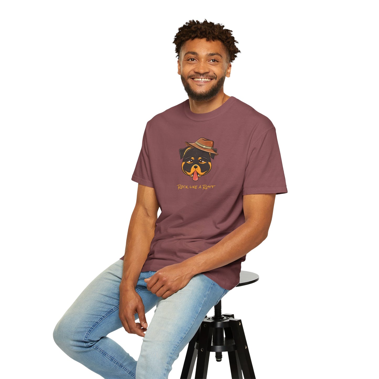 “Rock like a Rott” Rottweiler - Unisex Garment-Dyed T-shirt
