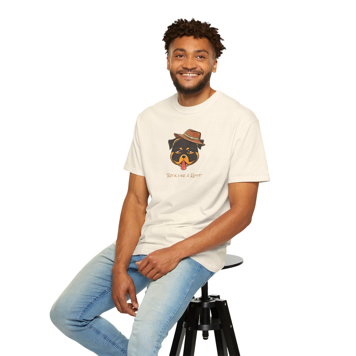 “Rock like a Rott” Rottweiler - Unisex Garment-Dyed T-shirt