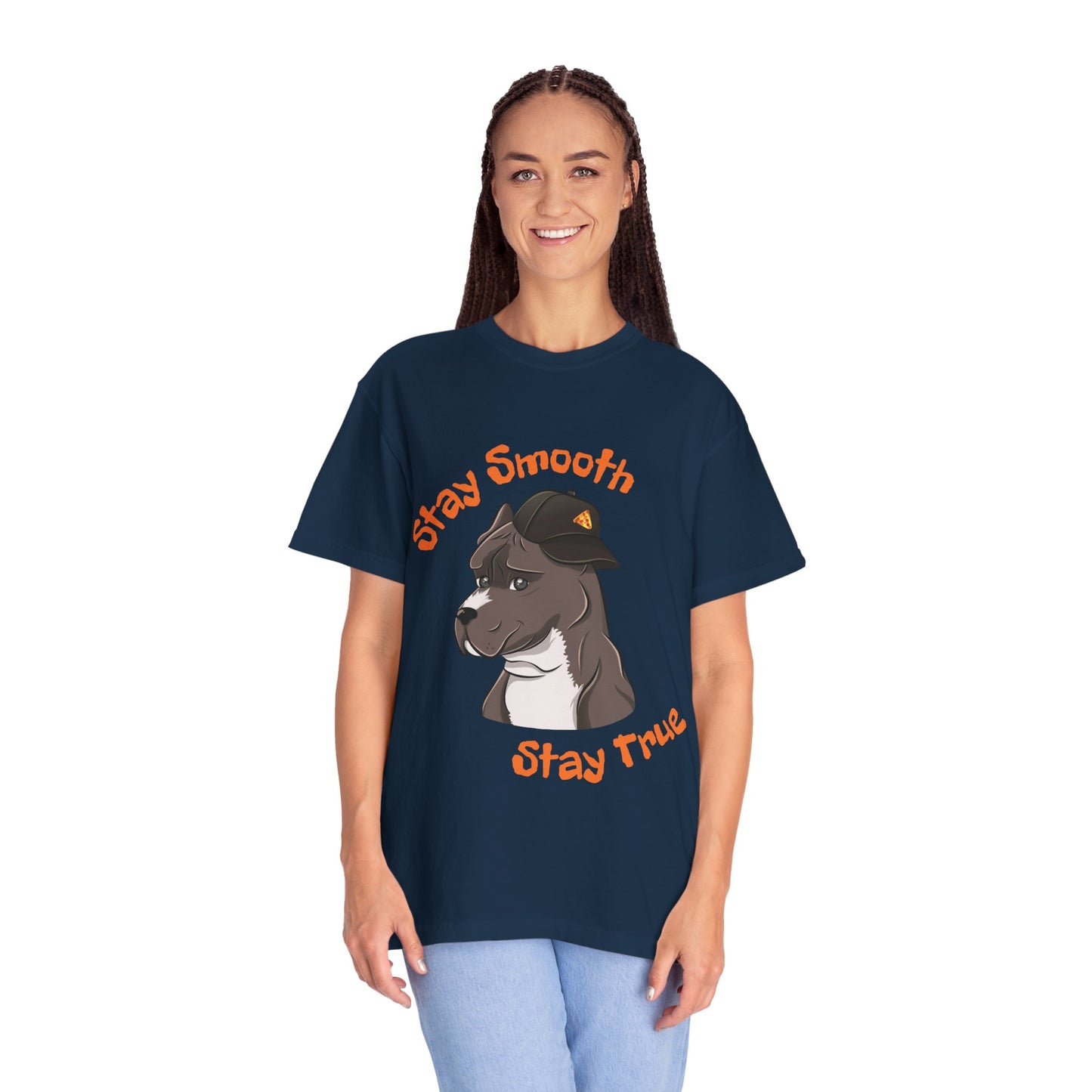 “Stay Smooth, Stay True” Pitbull - Unisex Garment-Dyed T-shirt