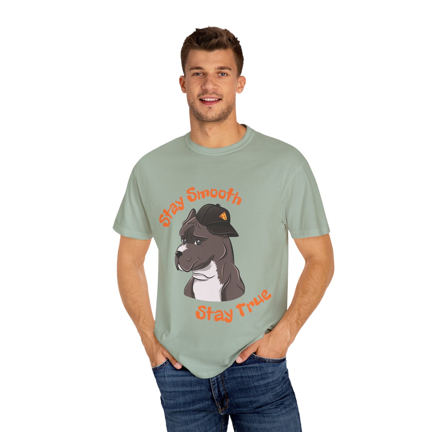 “Stay Smooth, Stay True” Pitbull - Unisex Garment-Dyed T-shirt