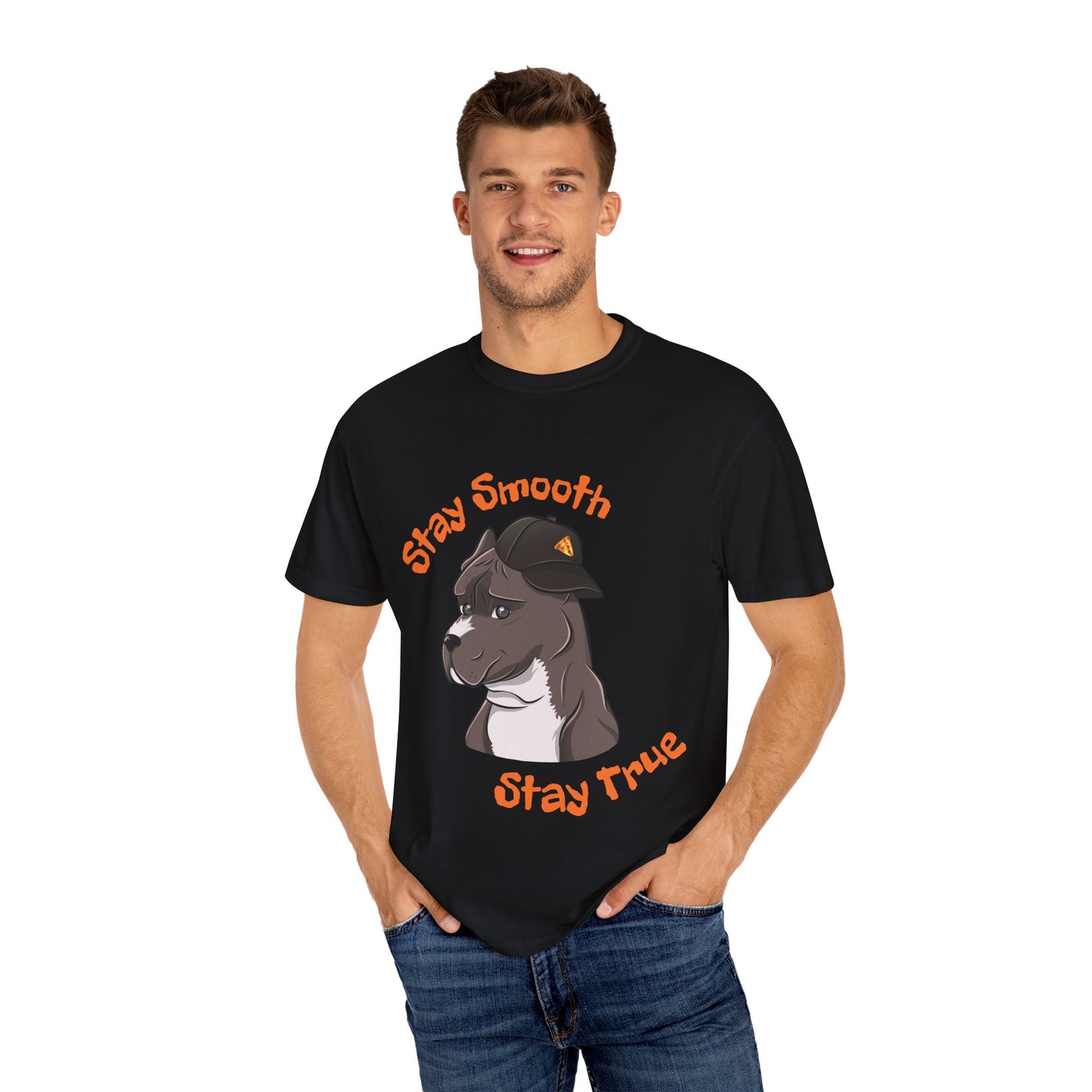 “Stay Smooth, Stay True” Pitbull - Unisex Garment-Dyed T-shirt