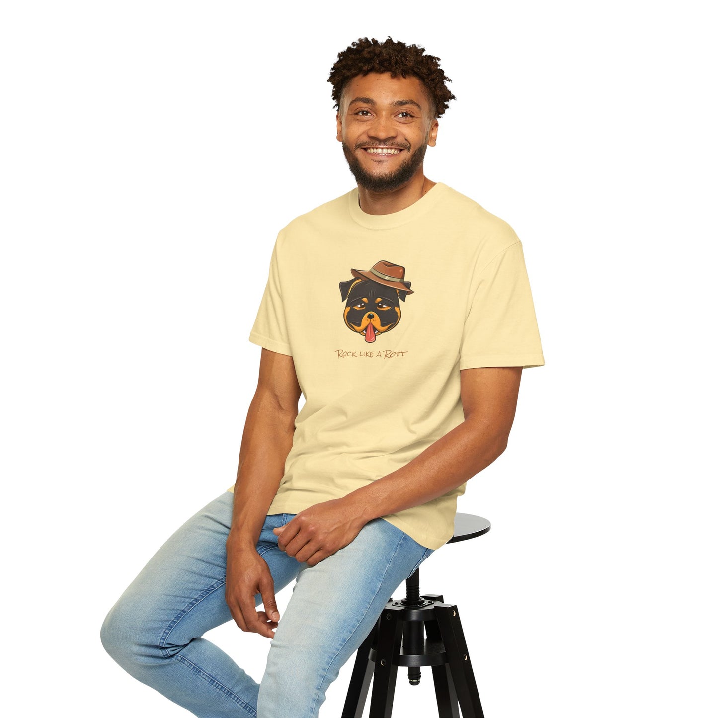 “Rock like a Rott” Rottweiler - Unisex Garment-Dyed T-shirt