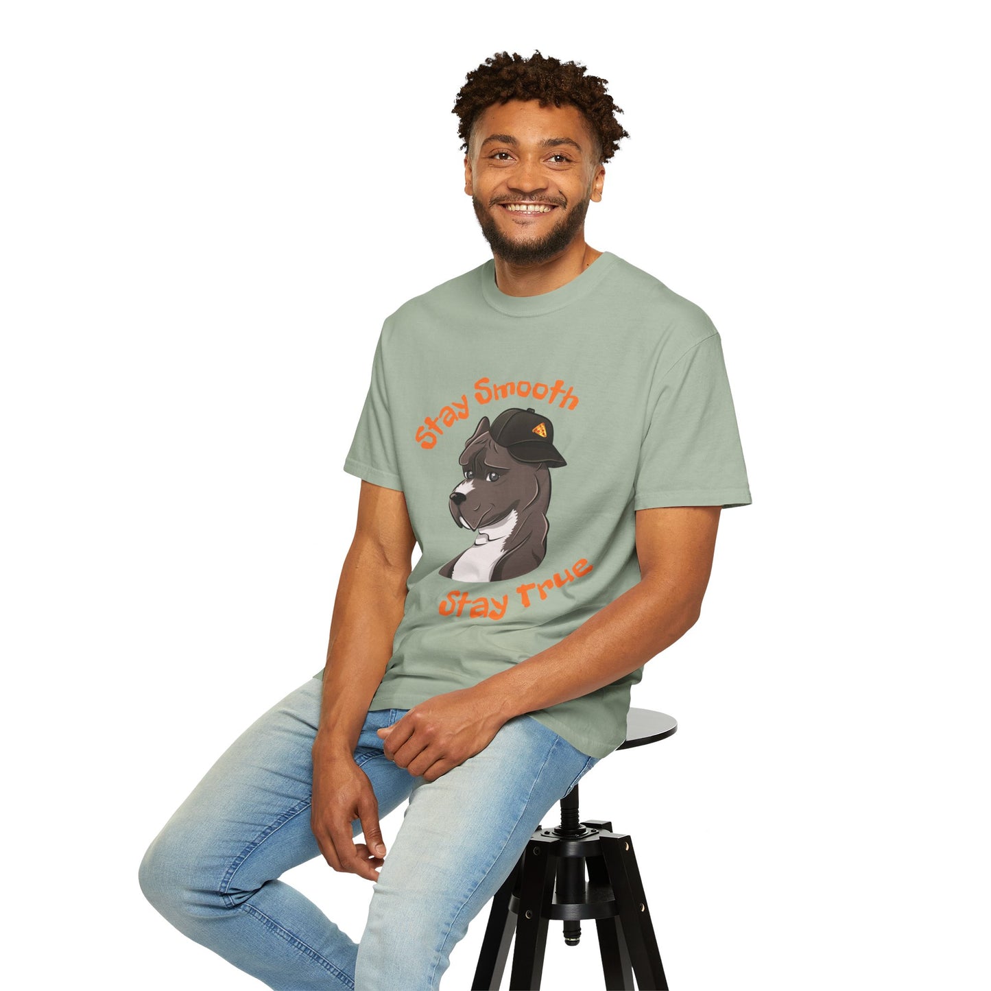 “Stay Smooth, Stay True” Pitbull - Unisex Garment-Dyed T-shirt