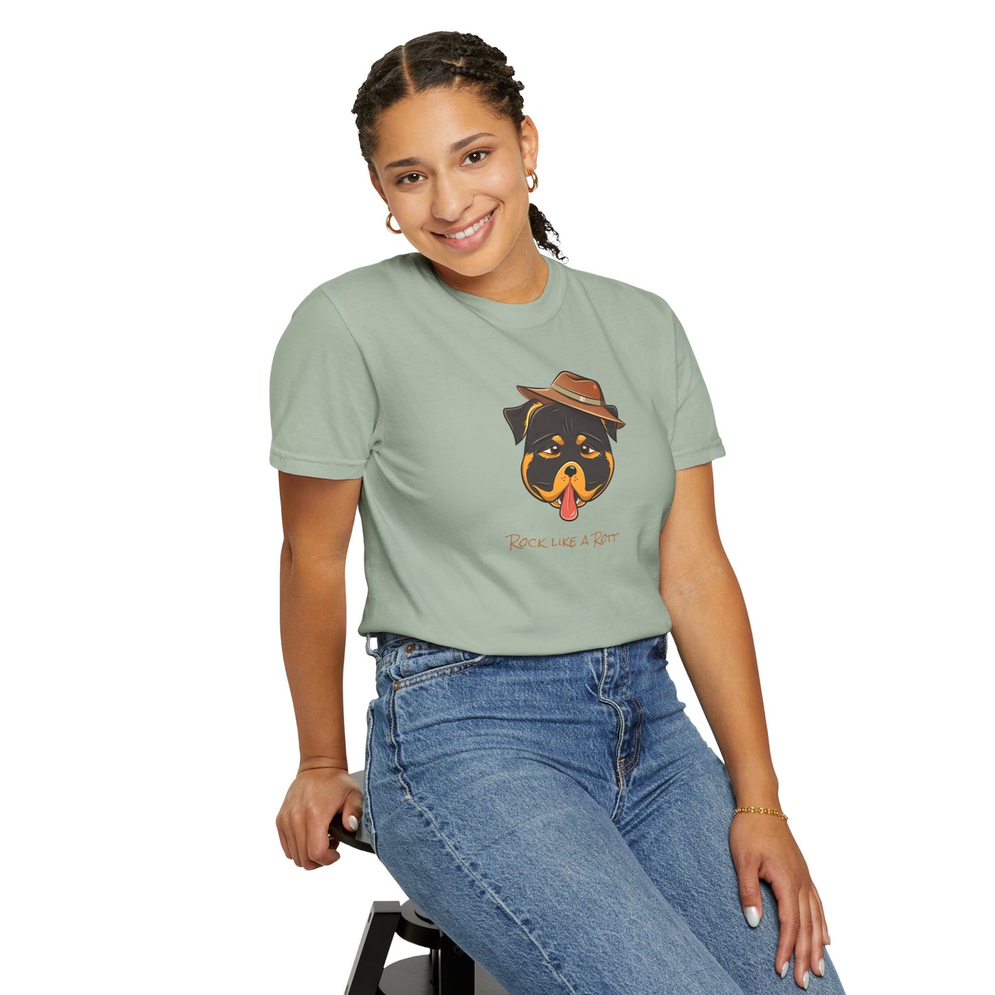 “Rock like a Rott” Rottweiler - Unisex Garment-Dyed T-shirt