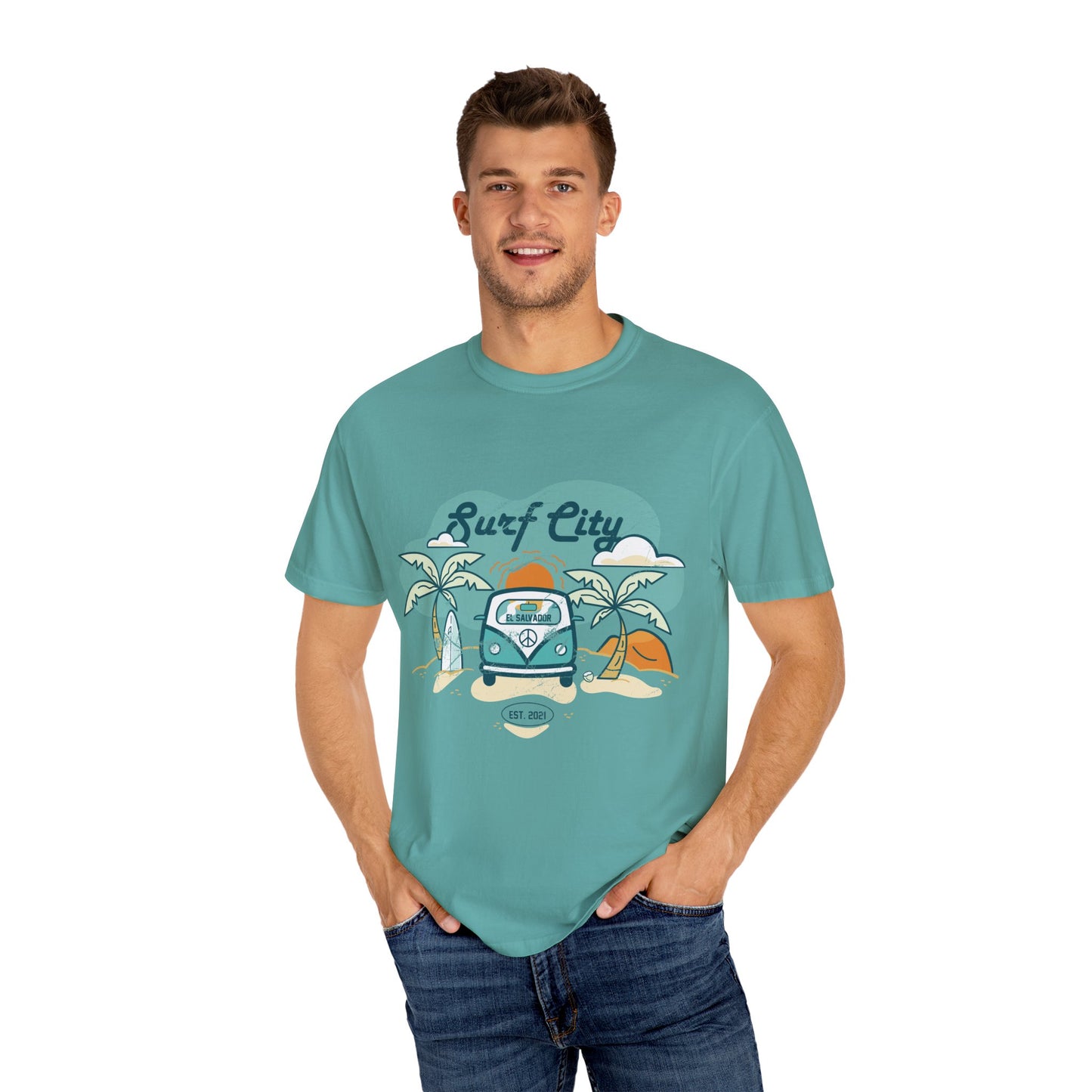 Surf City - El Salvador Unisex Garment-Dyed T-shirt