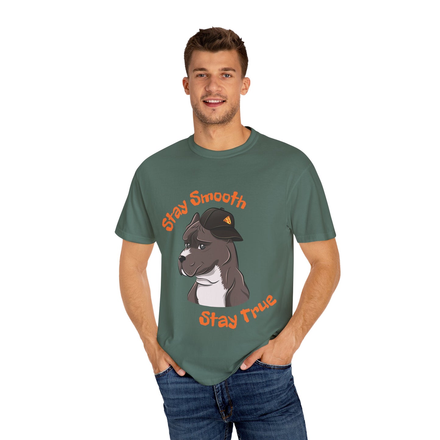 “Stay Smooth, Stay True” Pitbull - Unisex Garment-Dyed T-shirt
