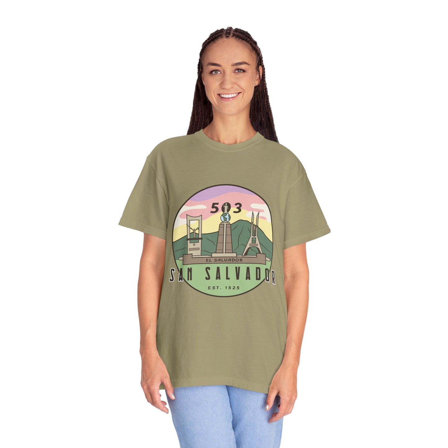San Salvador 503 - El Salvador Unisex Garment-Dyed T-shirt
