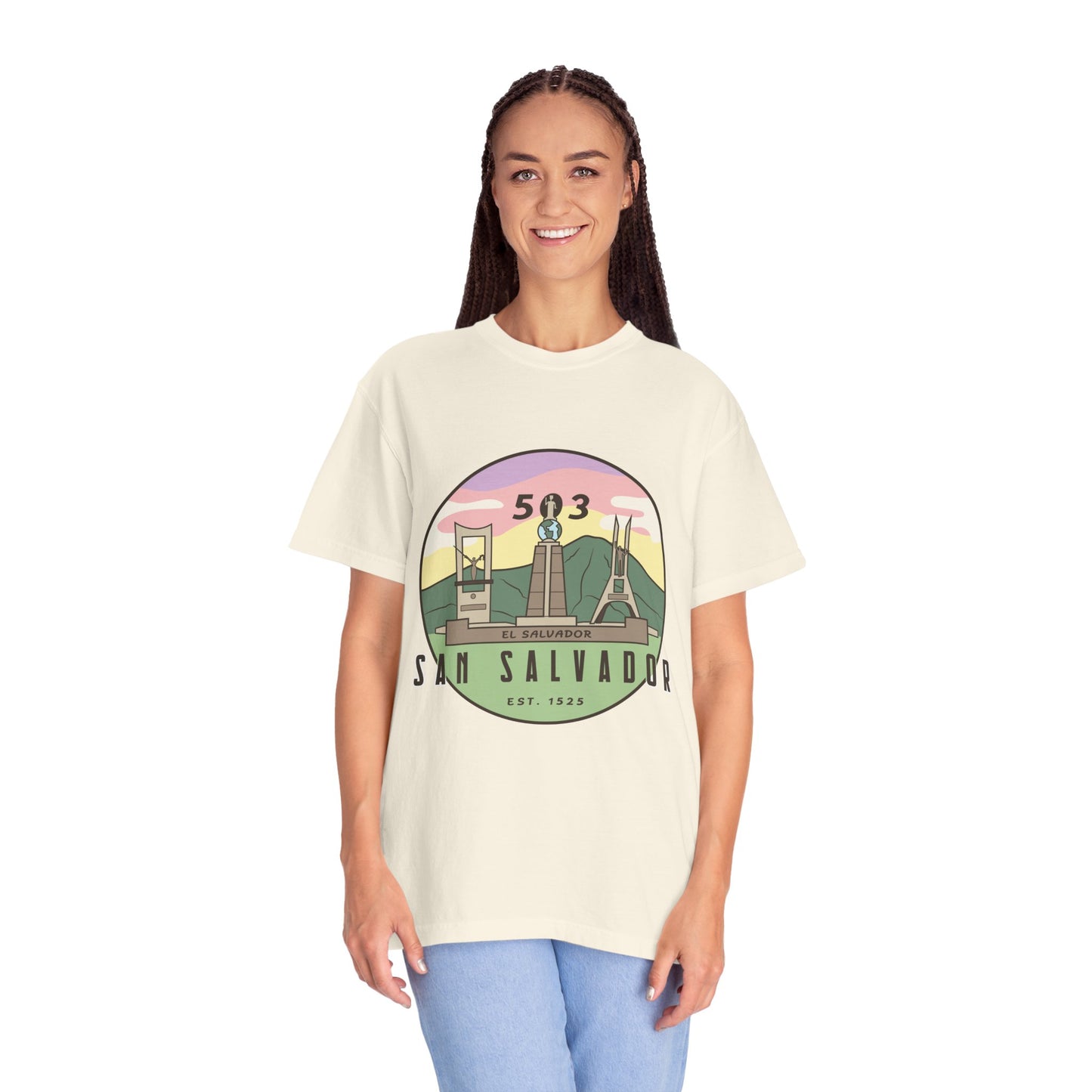 San Salvador 503 - El Salvador Unisex Garment-Dyed T-shirt
