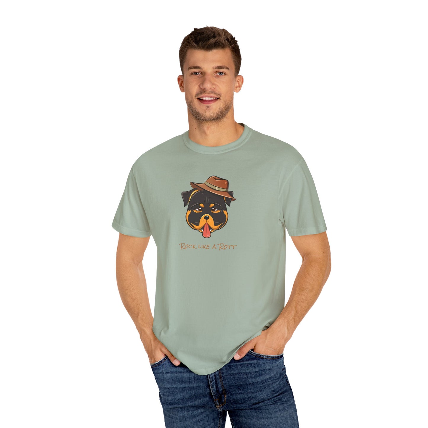 “Rock like a Rott” Rottweiler - Unisex Garment-Dyed T-shirt