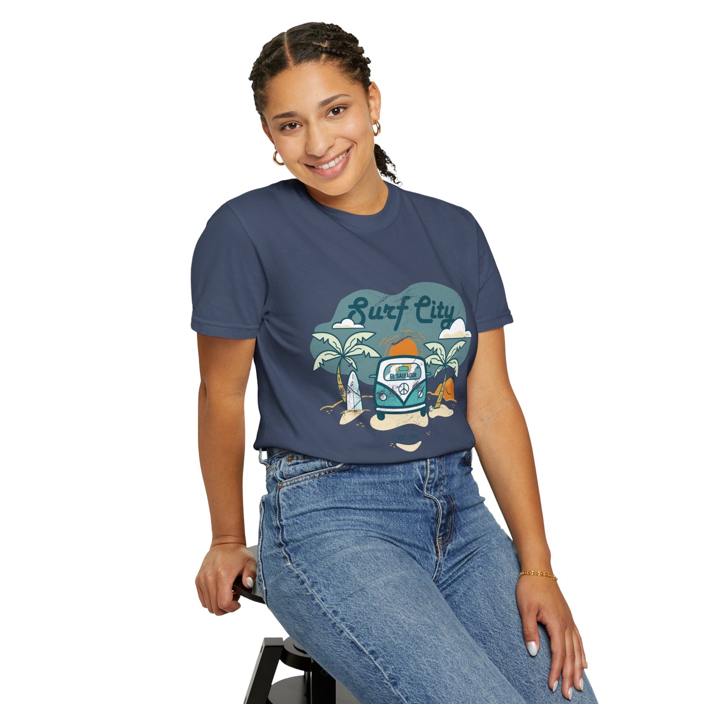Surf City - El Salvador Unisex Garment-Dyed T-shirt
