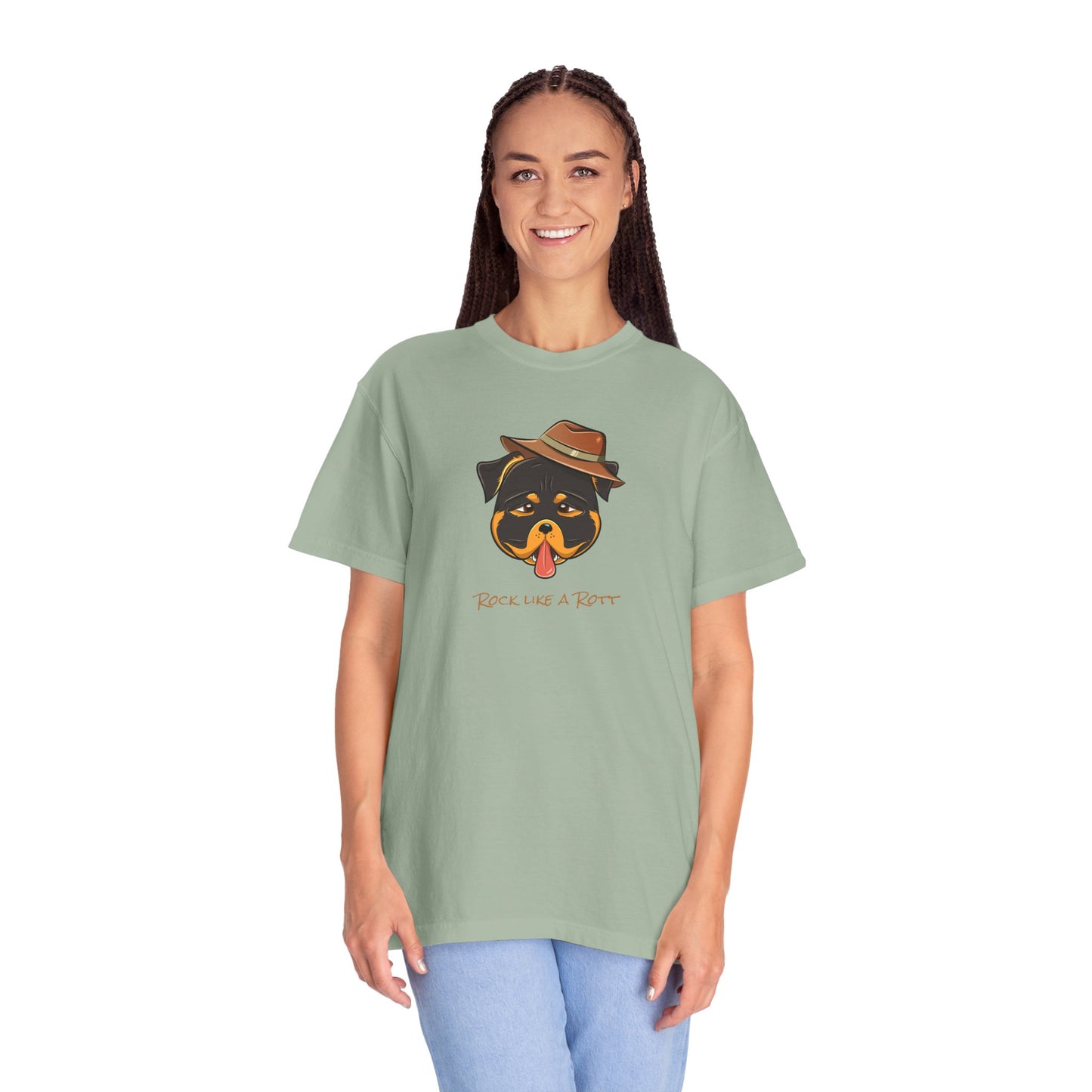 “Rock like a Rott” Rottweiler - Unisex Garment-Dyed T-shirt