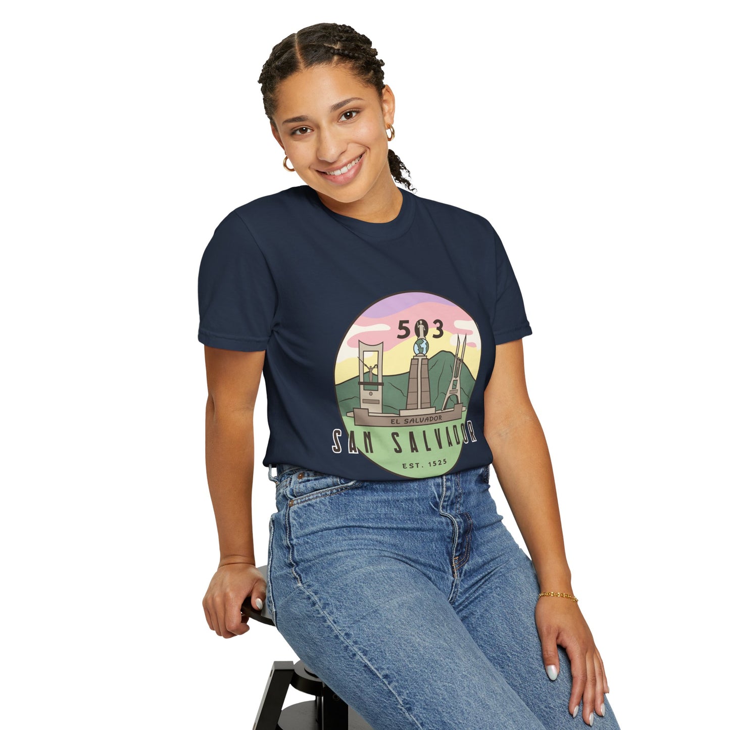 San Salvador 503 - El Salvador Unisex Garment-Dyed T-shirt