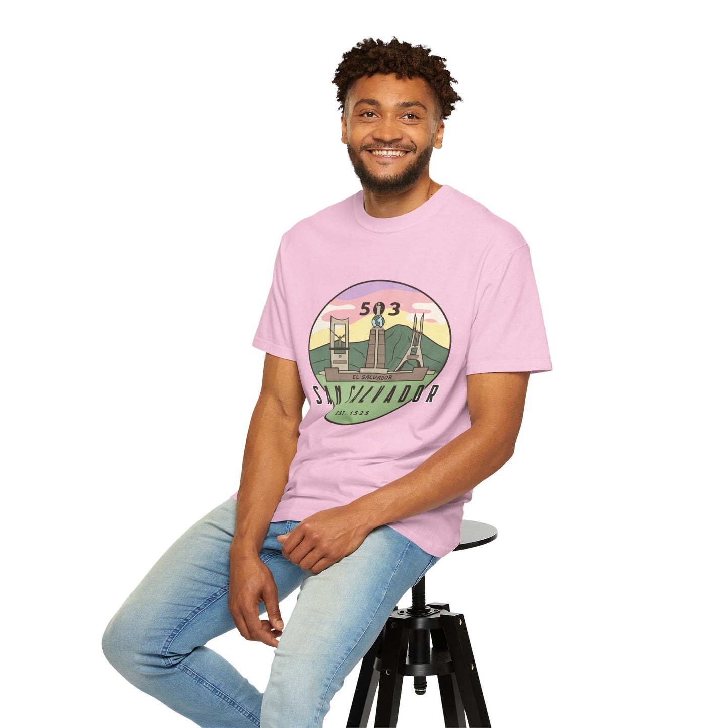San Salvador 503 - El Salvador Unisex Garment-Dyed T-shirt