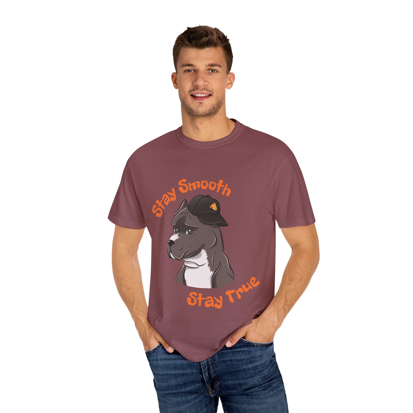 “Stay Smooth, Stay True” Pitbull - Unisex Garment-Dyed T-shirt