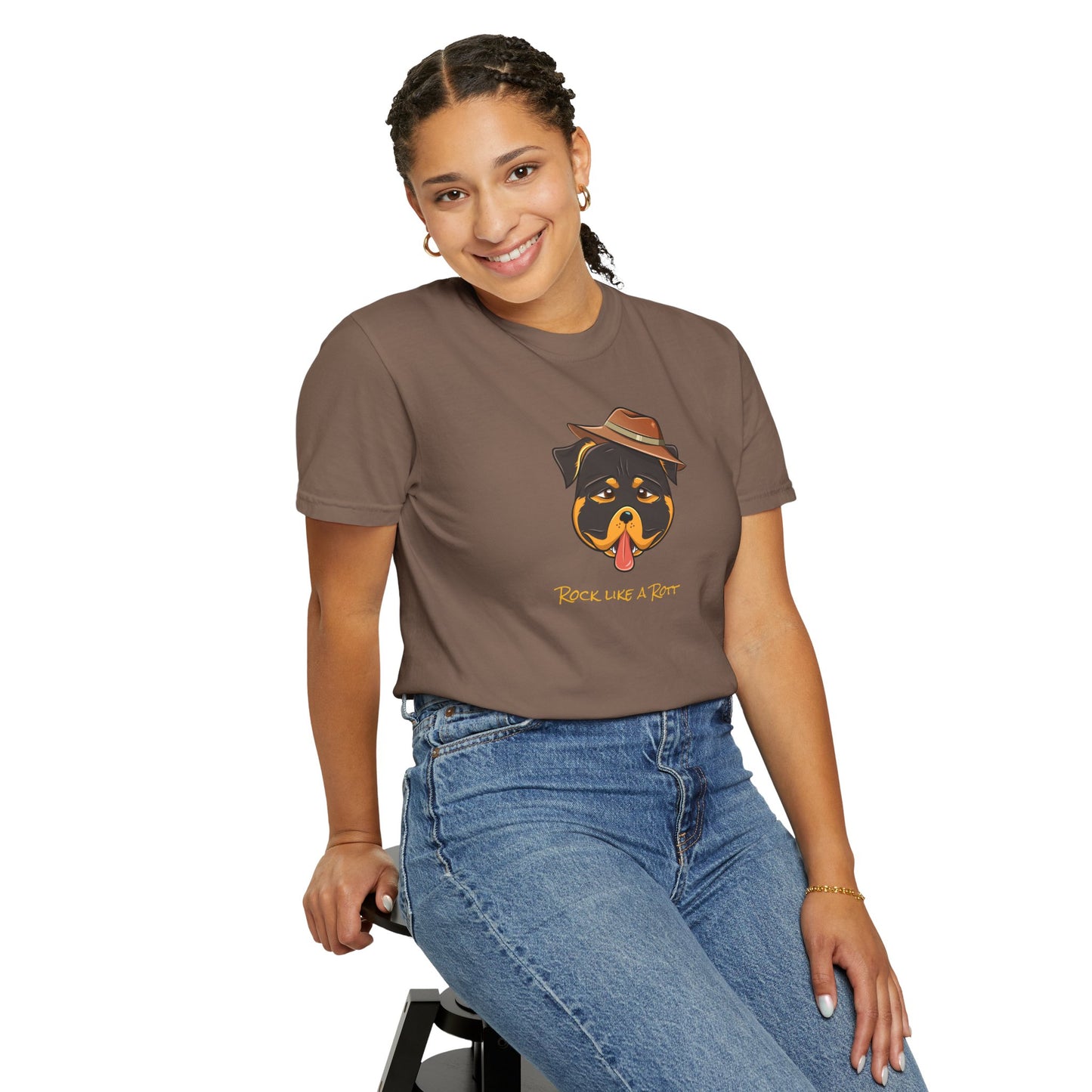 “Rock like a Rott” Rottweiler - Unisex Garment-Dyed T-shirt
