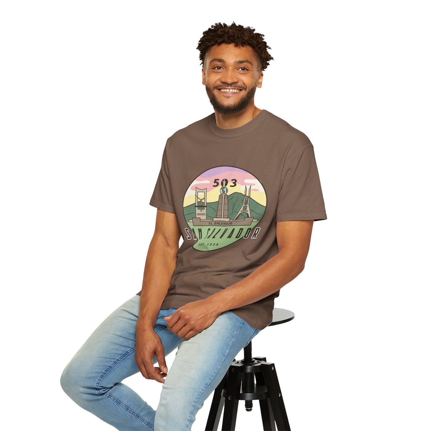 San Salvador 503 - El Salvador Unisex Garment-Dyed T-shirt