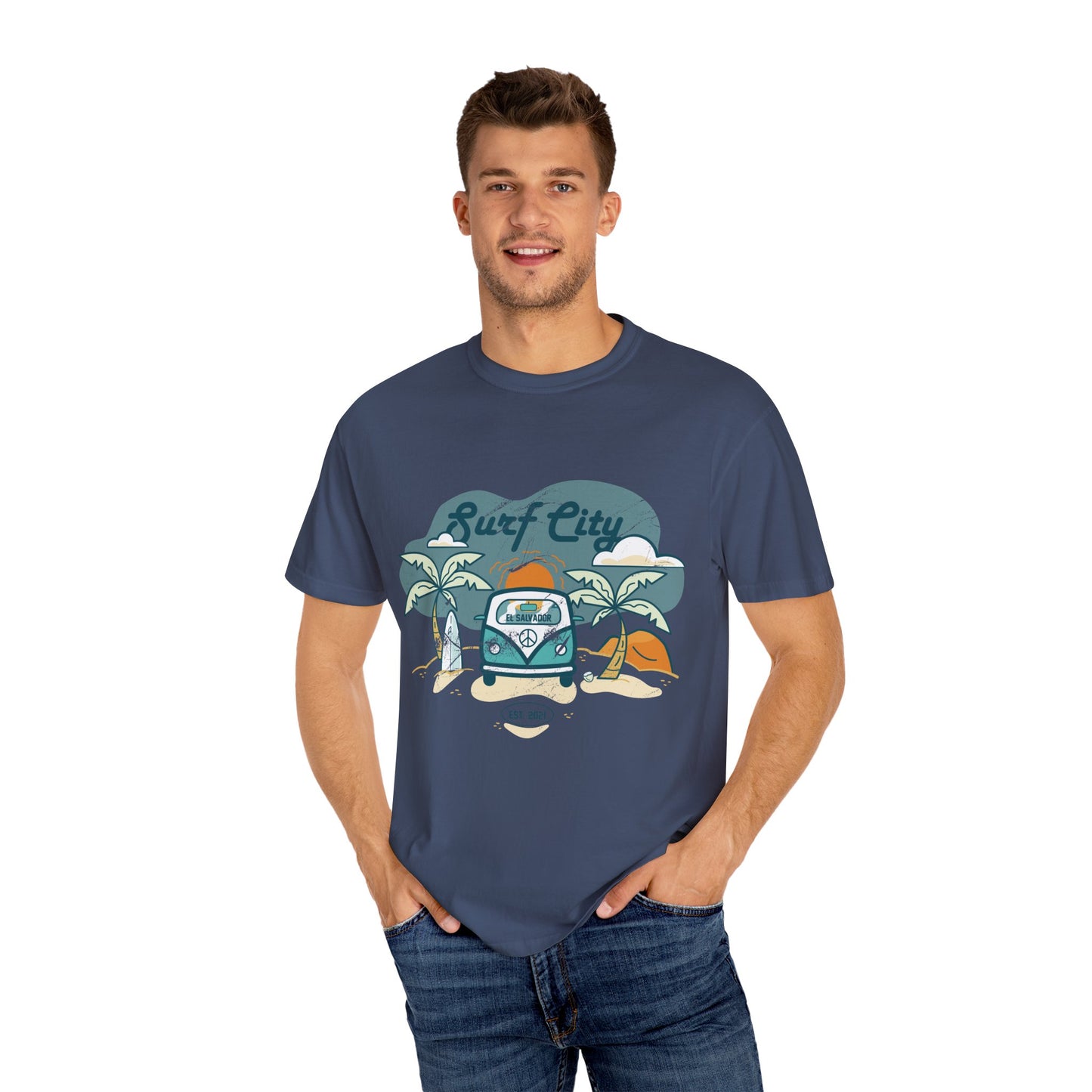 Surf City - El Salvador Unisex Garment-Dyed T-shirt