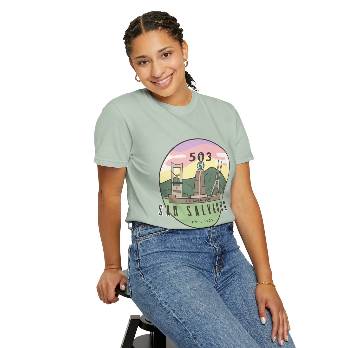 San Salvador 503 - El Salvador Unisex Garment-Dyed T-shirt