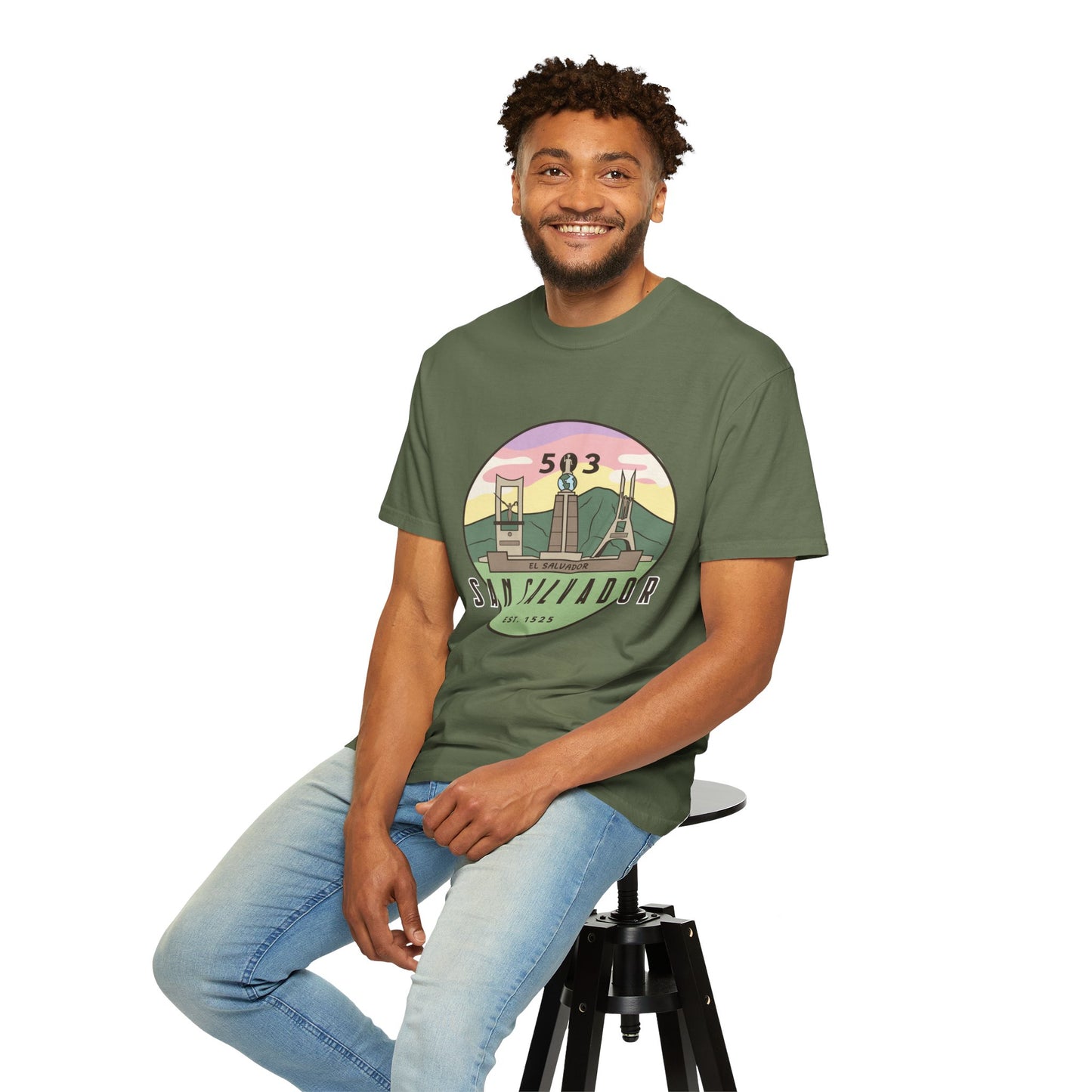 San Salvador 503 - El Salvador Unisex Garment-Dyed T-shirt