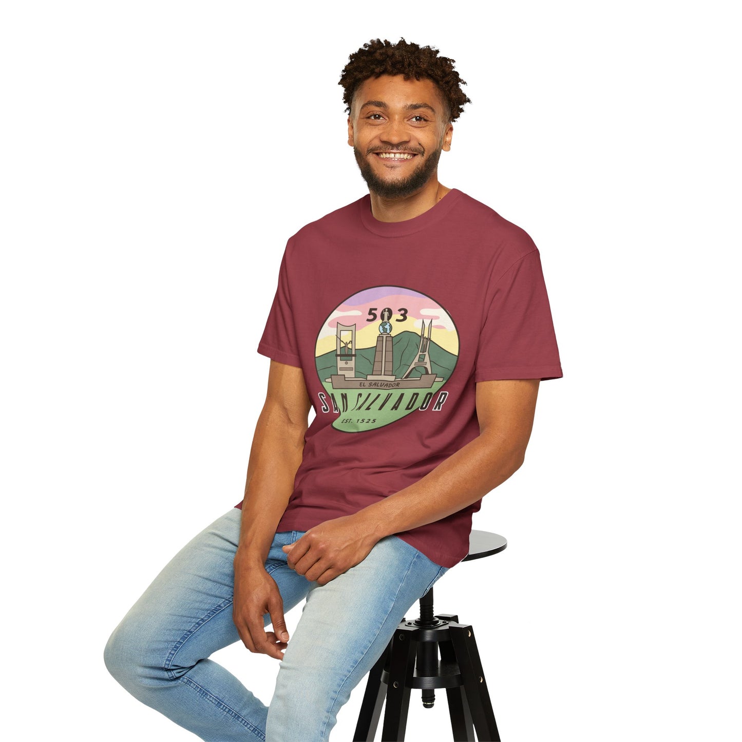 San Salvador 503 - El Salvador Unisex Garment-Dyed T-shirt