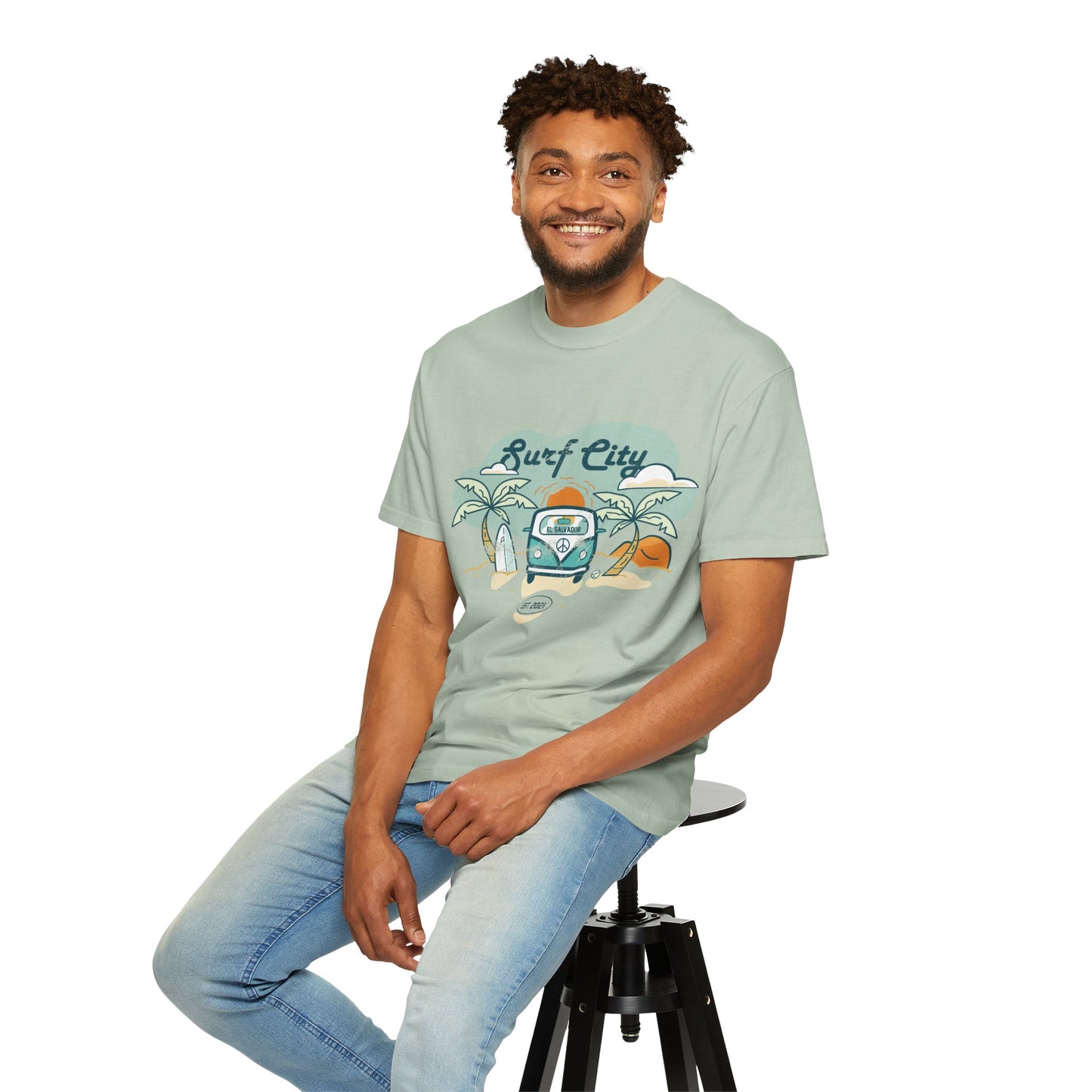 Surf City - El Salvador Unisex Garment-Dyed T-shirt