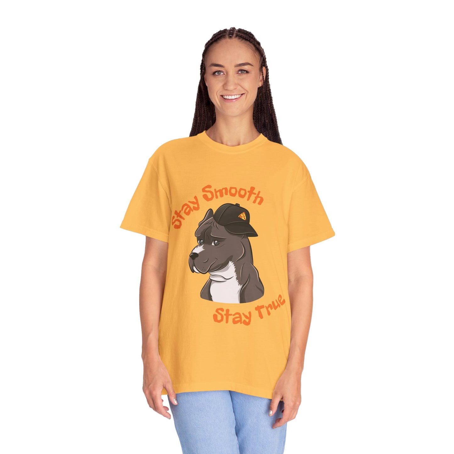 “Stay Smooth, Stay True” Pitbull - Unisex Garment-Dyed T-shirt
