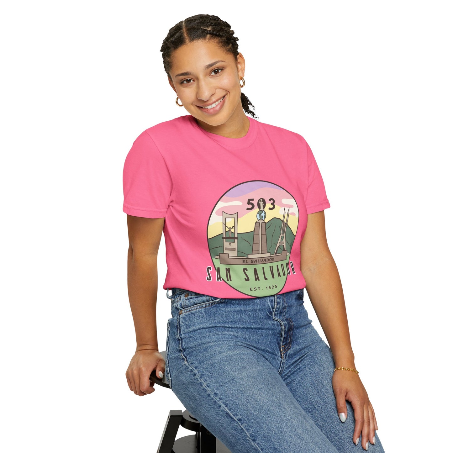 San Salvador 503 - El Salvador Unisex Garment-Dyed T-shirt
