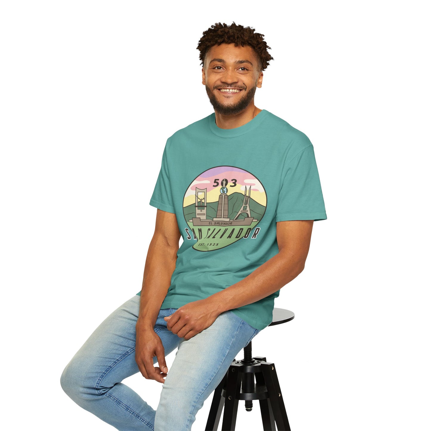 San Salvador 503 - El Salvador Unisex Garment-Dyed T-shirt
