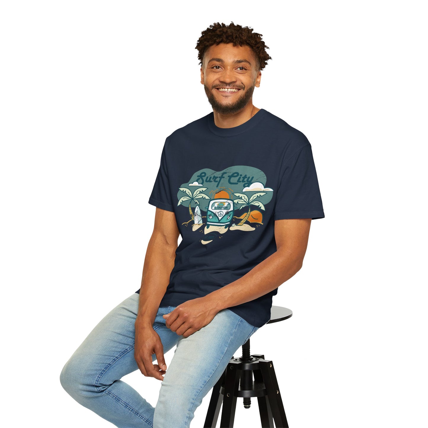 Surf City - El Salvador Unisex Garment-Dyed T-shirt