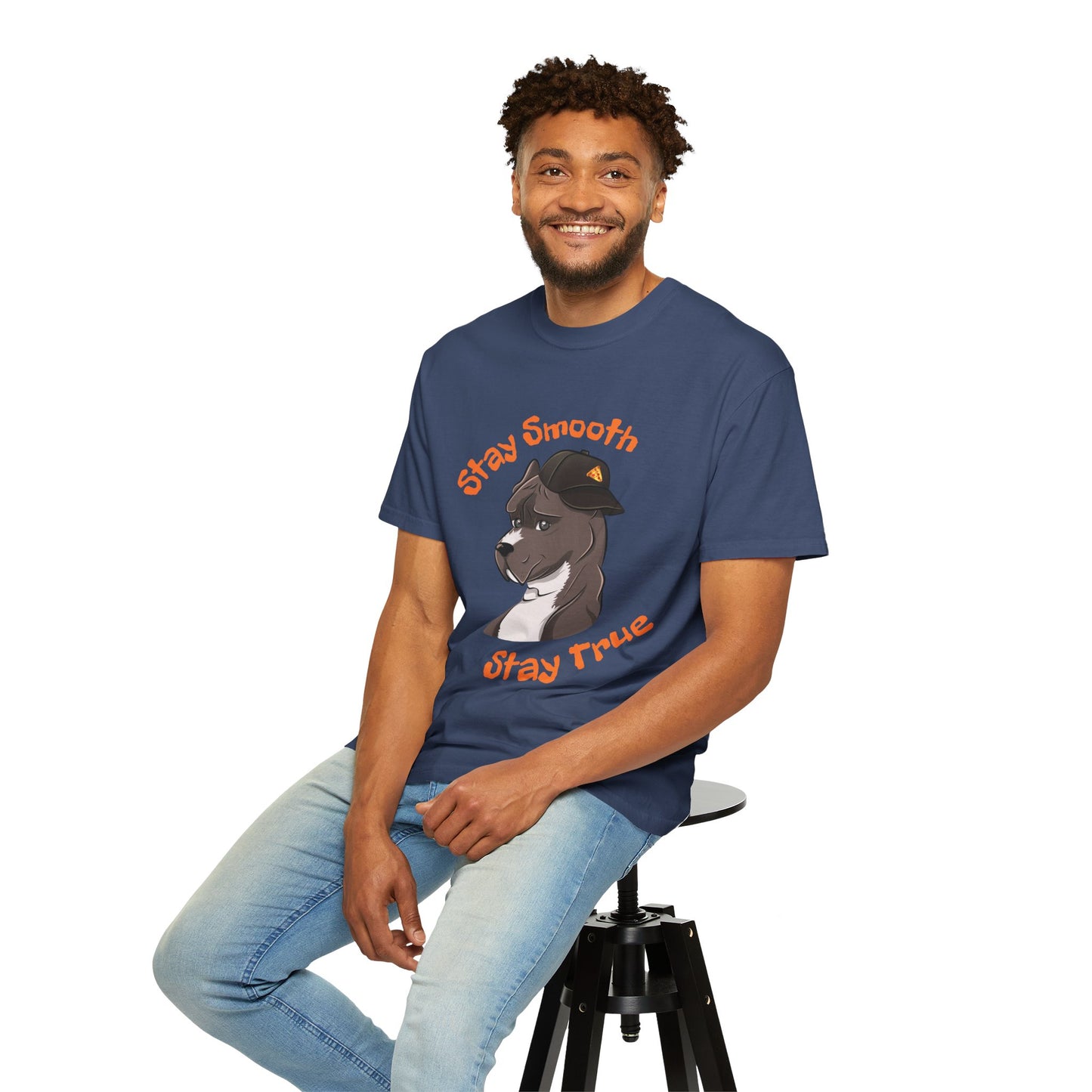 “Stay Smooth, Stay True” Pitbull - Unisex Garment-Dyed T-shirt