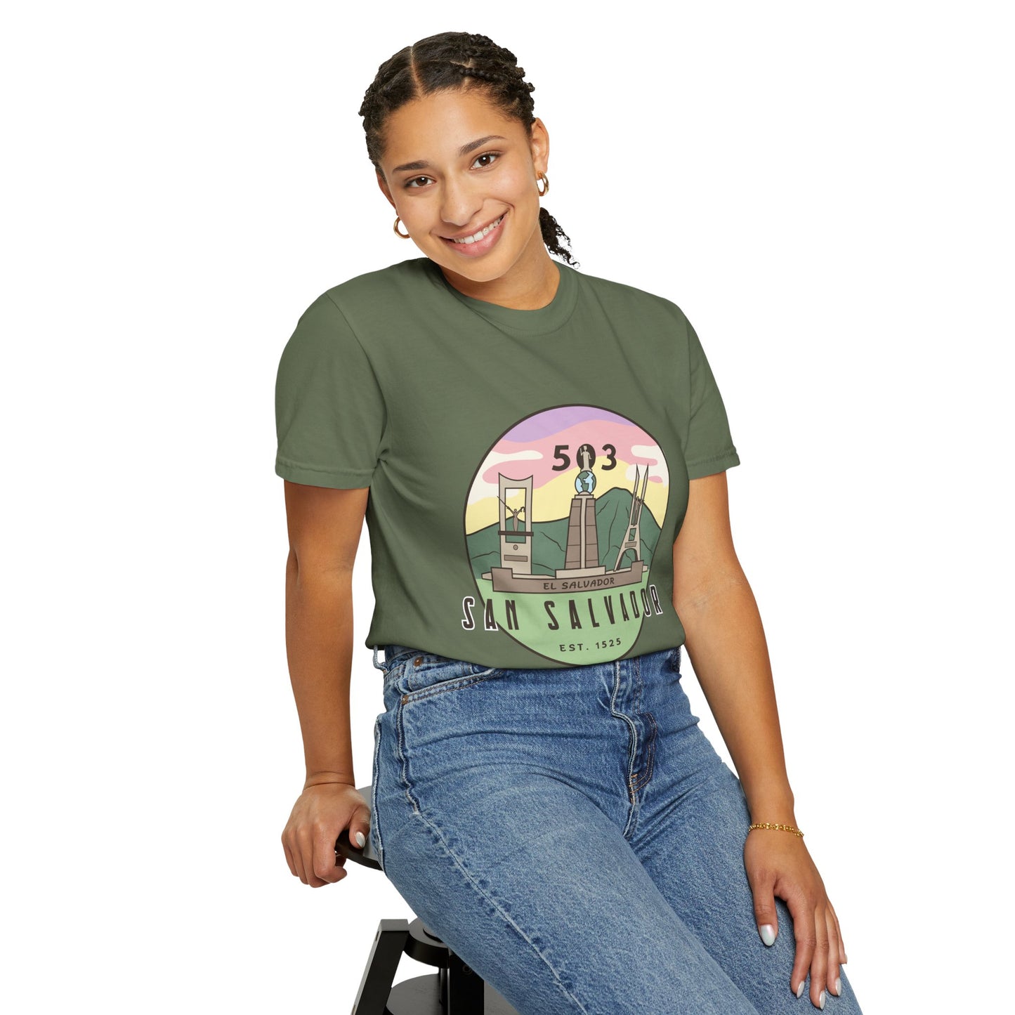 San Salvador 503 - El Salvador Unisex Garment-Dyed T-shirt