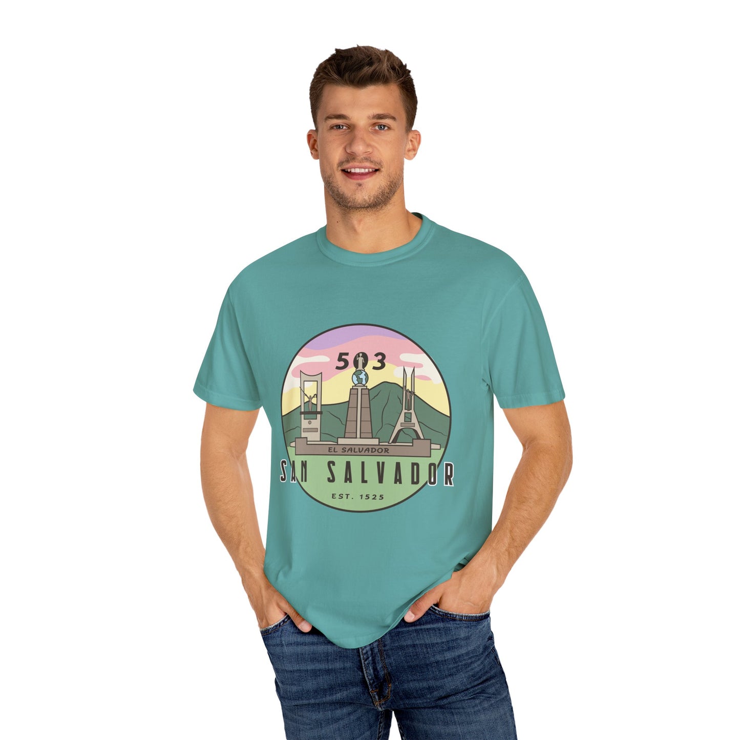 San Salvador 503 - El Salvador Unisex Garment-Dyed T-shirt