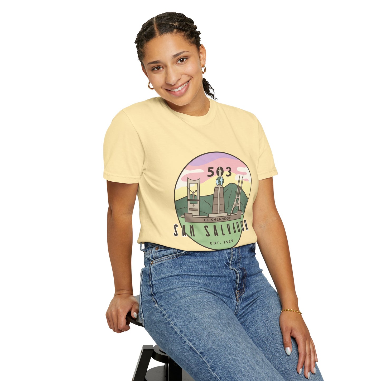 San Salvador 503 - El Salvador Unisex Garment-Dyed T-shirt