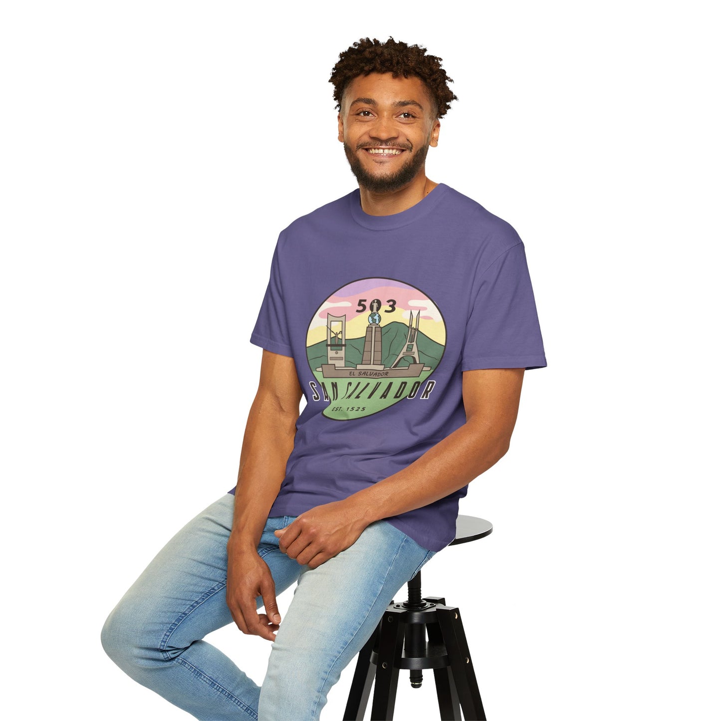 San Salvador 503 - El Salvador Unisex Garment-Dyed T-shirt