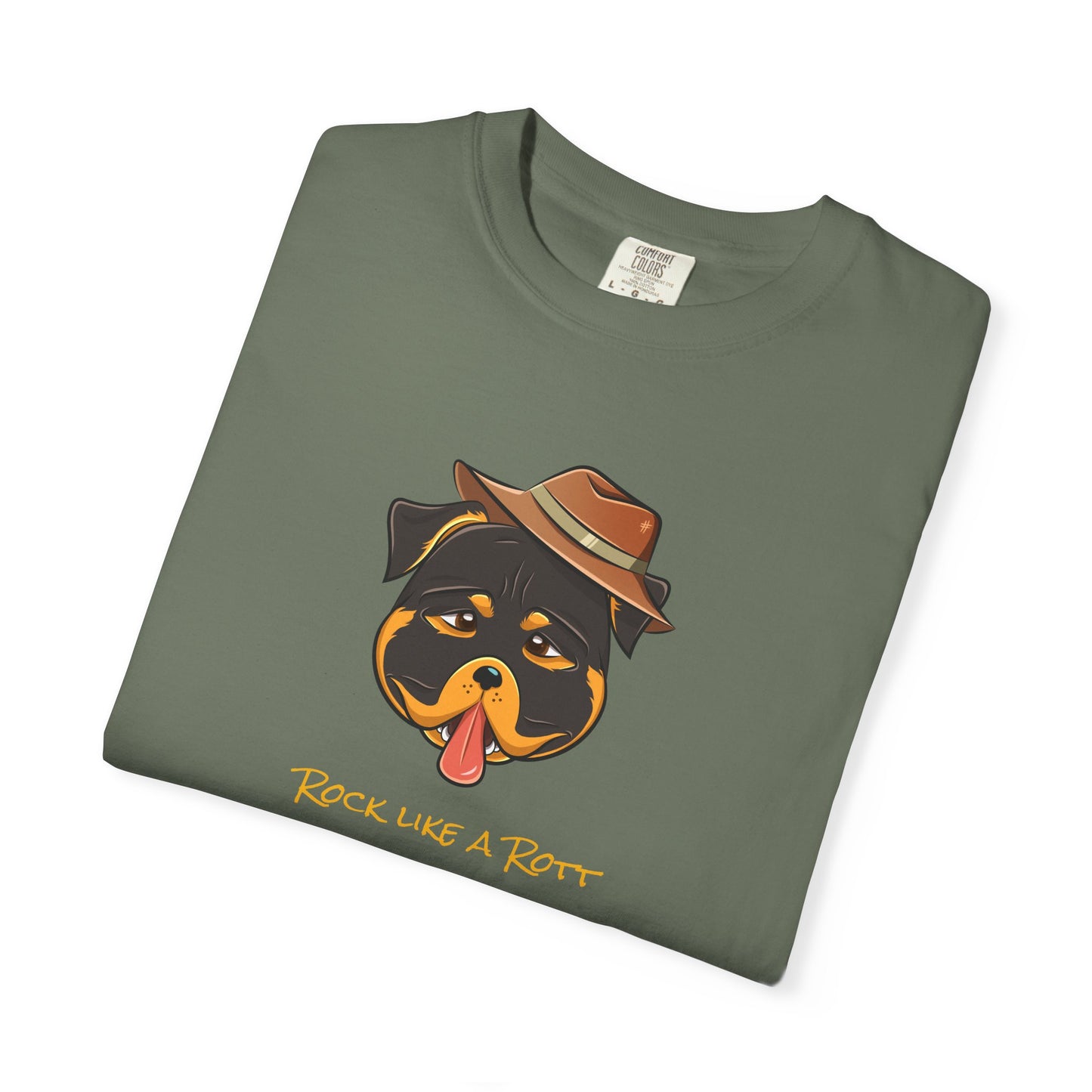 “Rock like a Rott” Rottweiler - Unisex Garment-Dyed T-shirt
