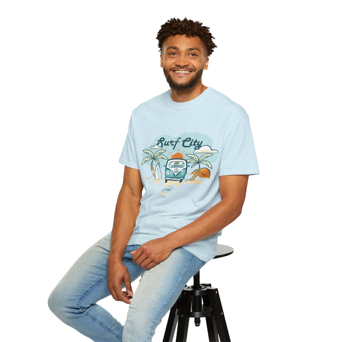 Surf City - El Salvador Unisex Garment-Dyed T-shirt