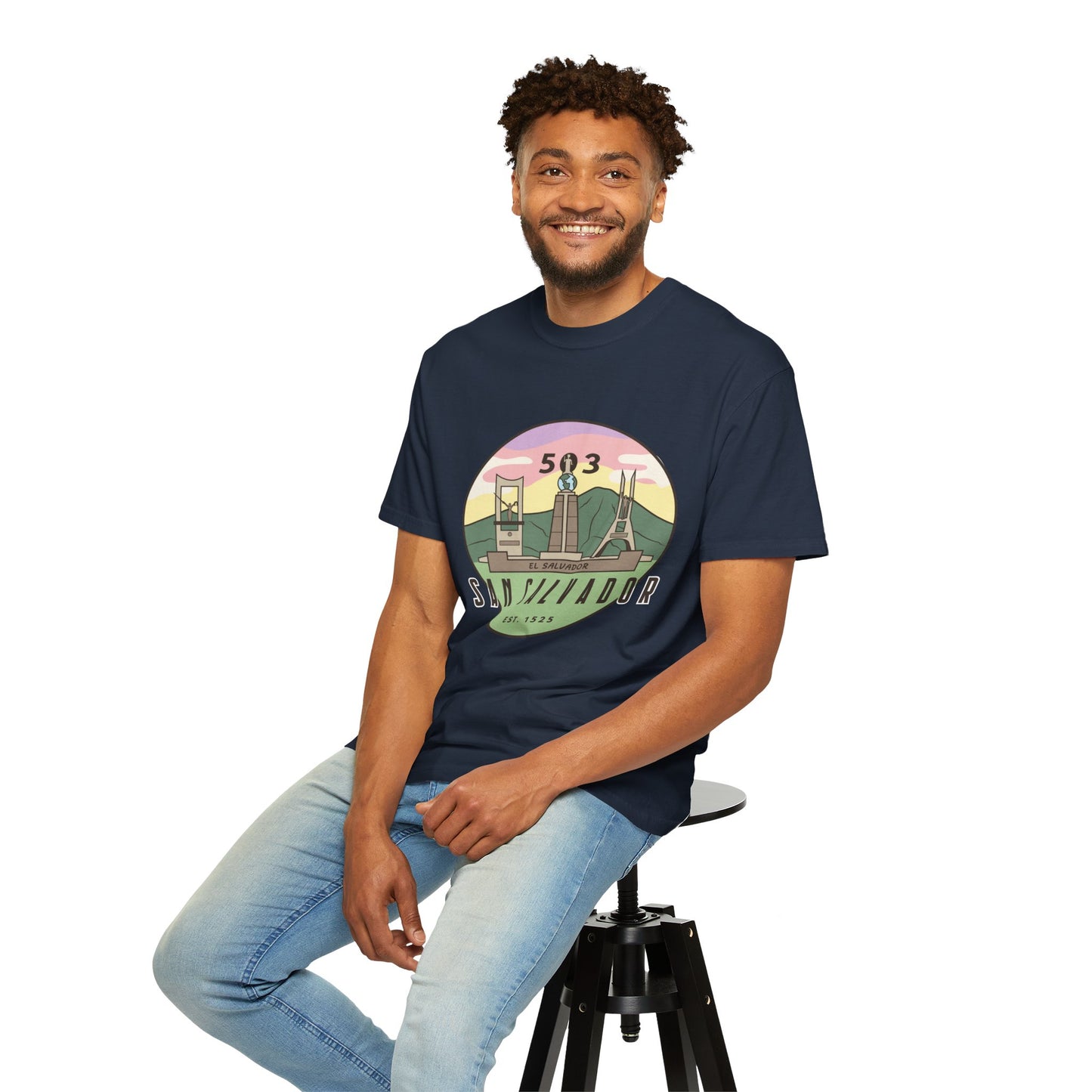 San Salvador 503 - El Salvador Unisex Garment-Dyed T-shirt