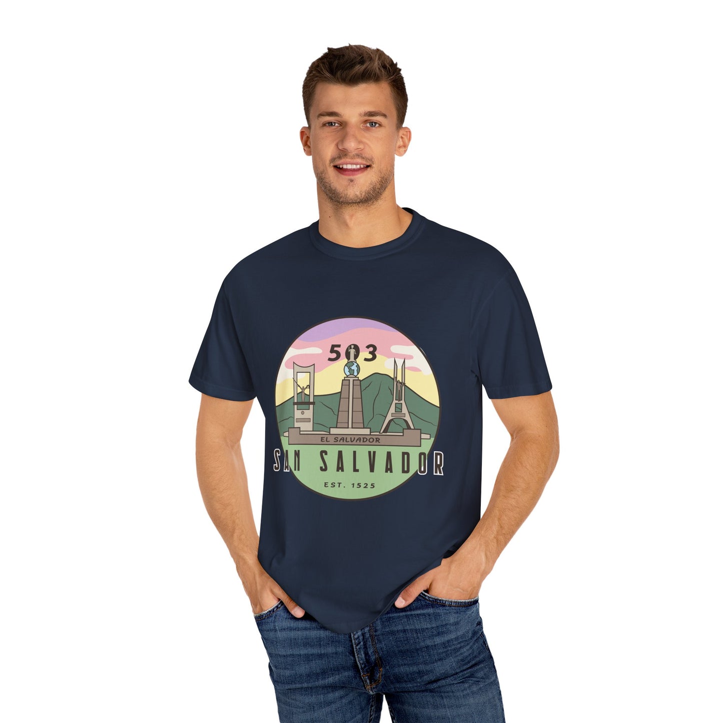 San Salvador 503 - El Salvador Unisex Garment-Dyed T-shirt
