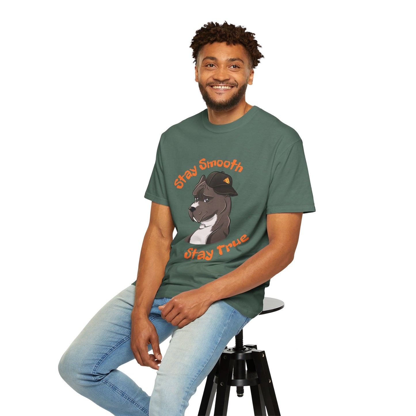 “Stay Smooth, Stay True” Pitbull - Unisex Garment-Dyed T-shirt