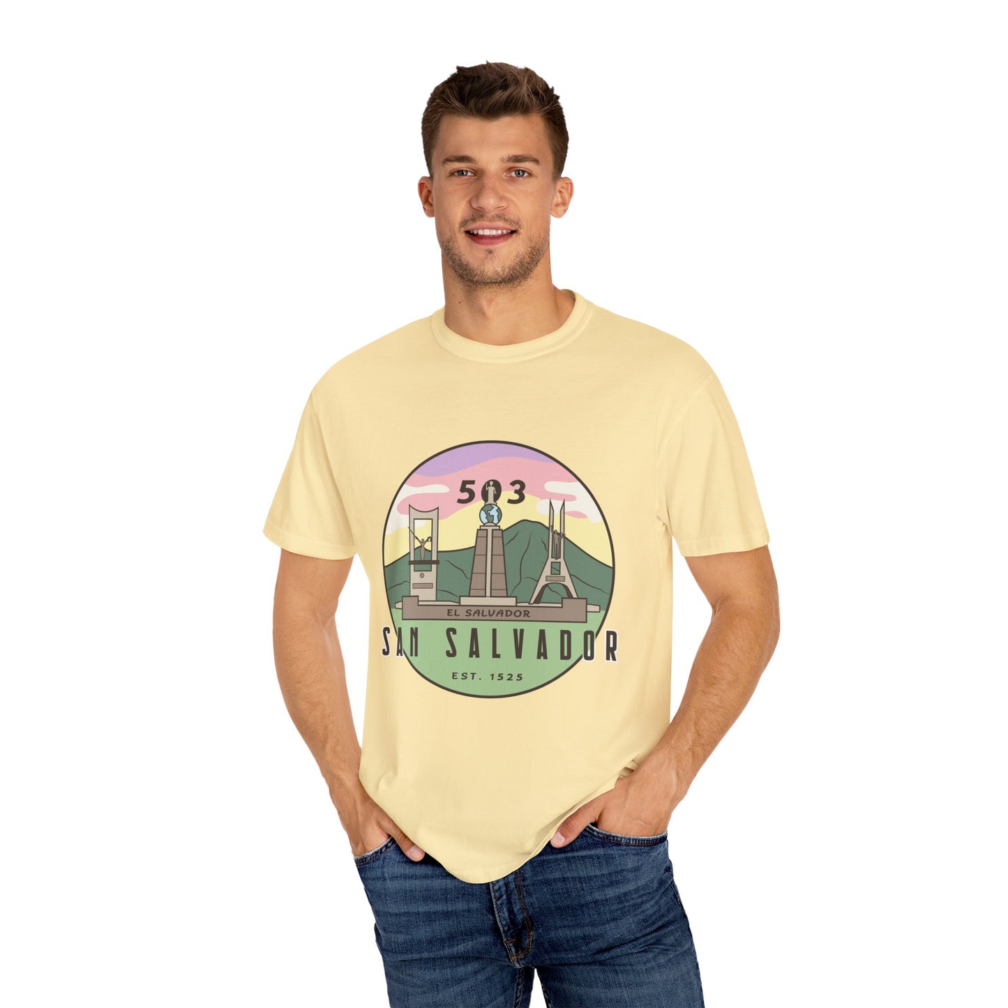 San Salvador 503 - El Salvador Unisex Garment-Dyed T-shirt