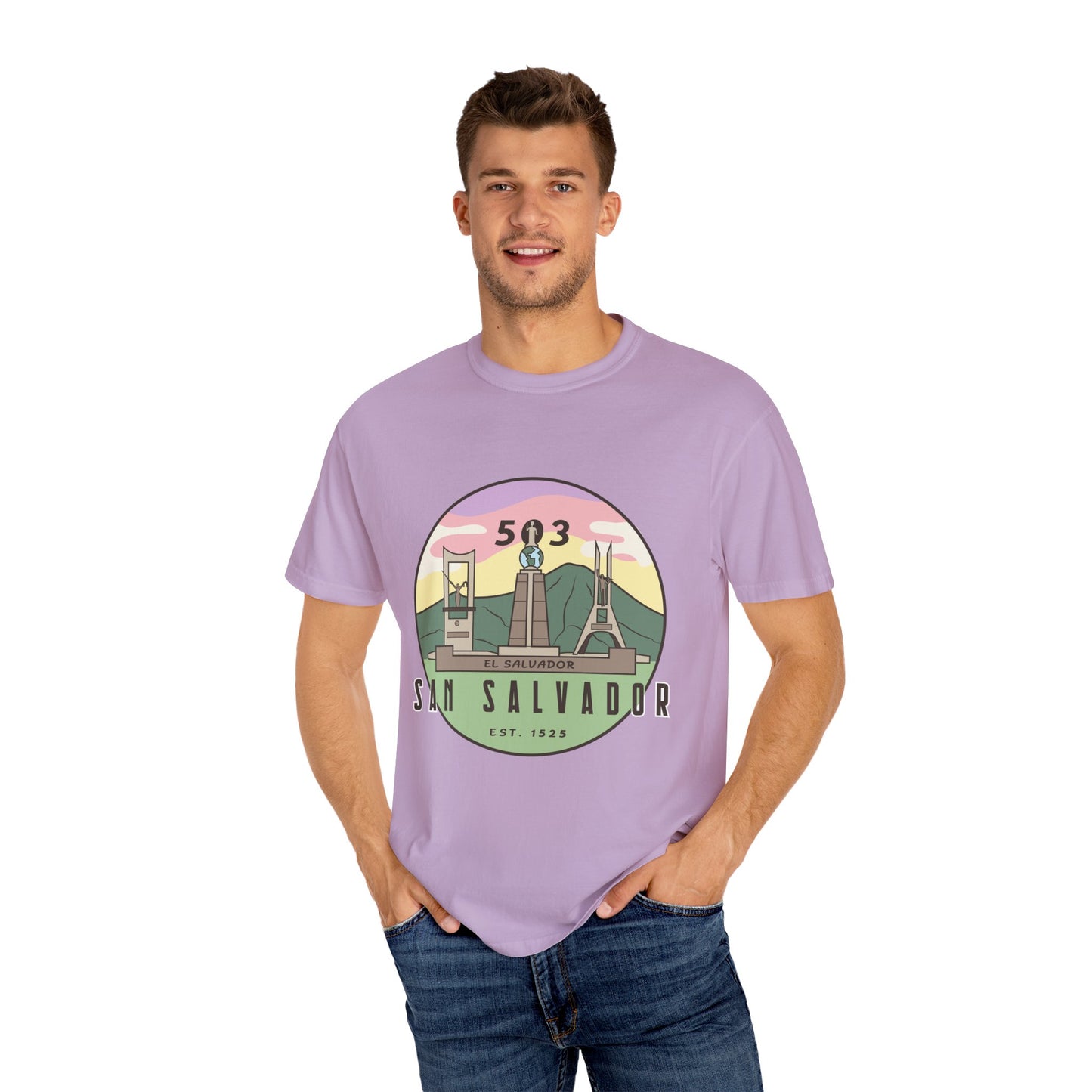 San Salvador 503 - El Salvador Unisex Garment-Dyed T-shirt